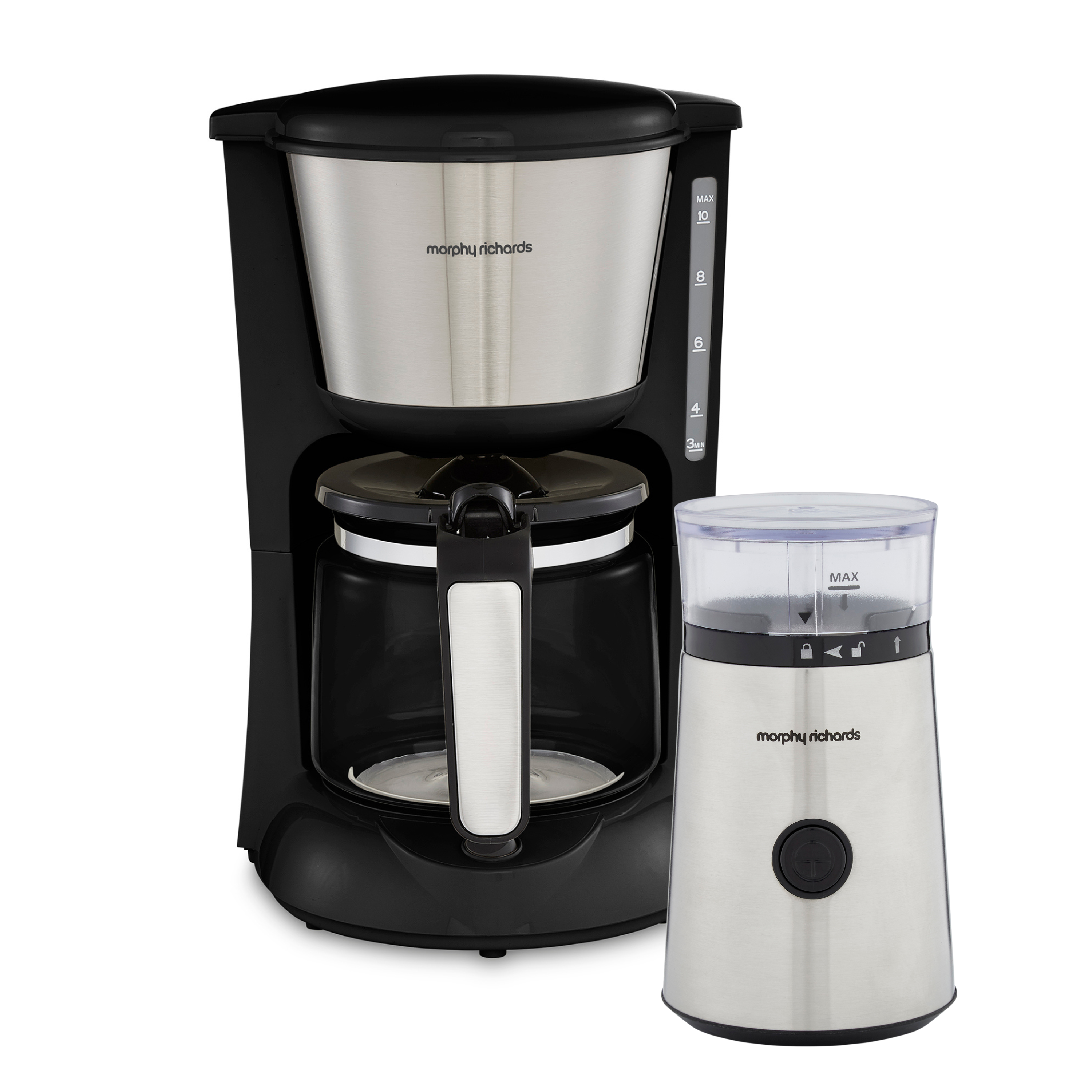 Equip Filter Coffee Machine, Brew & Blend Coffee Grinder Set
