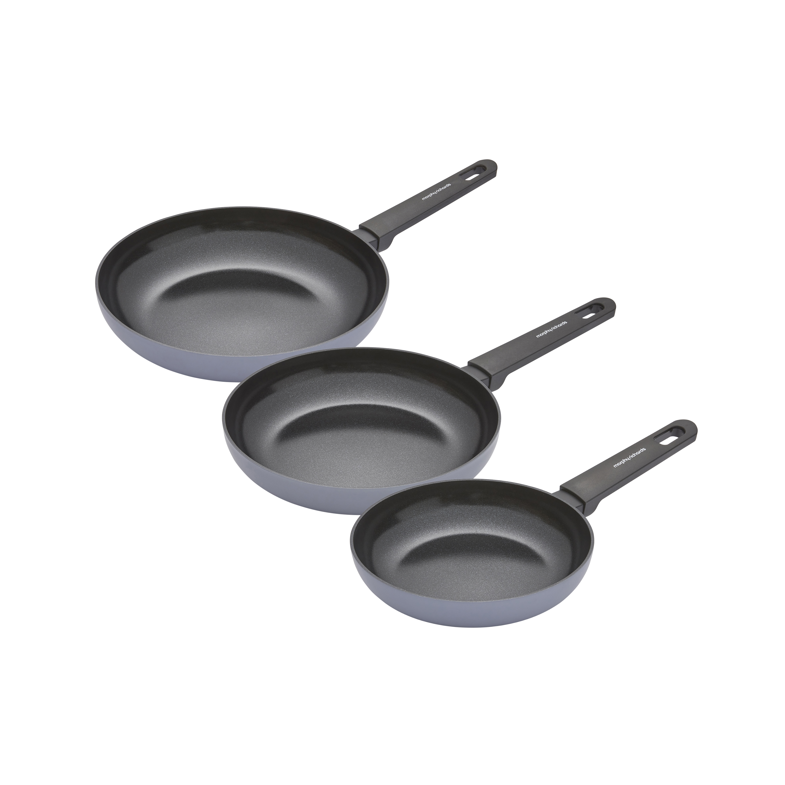 20cm, 24cm, 28cm Recycled Aluminium Frying Pan Set - Grey