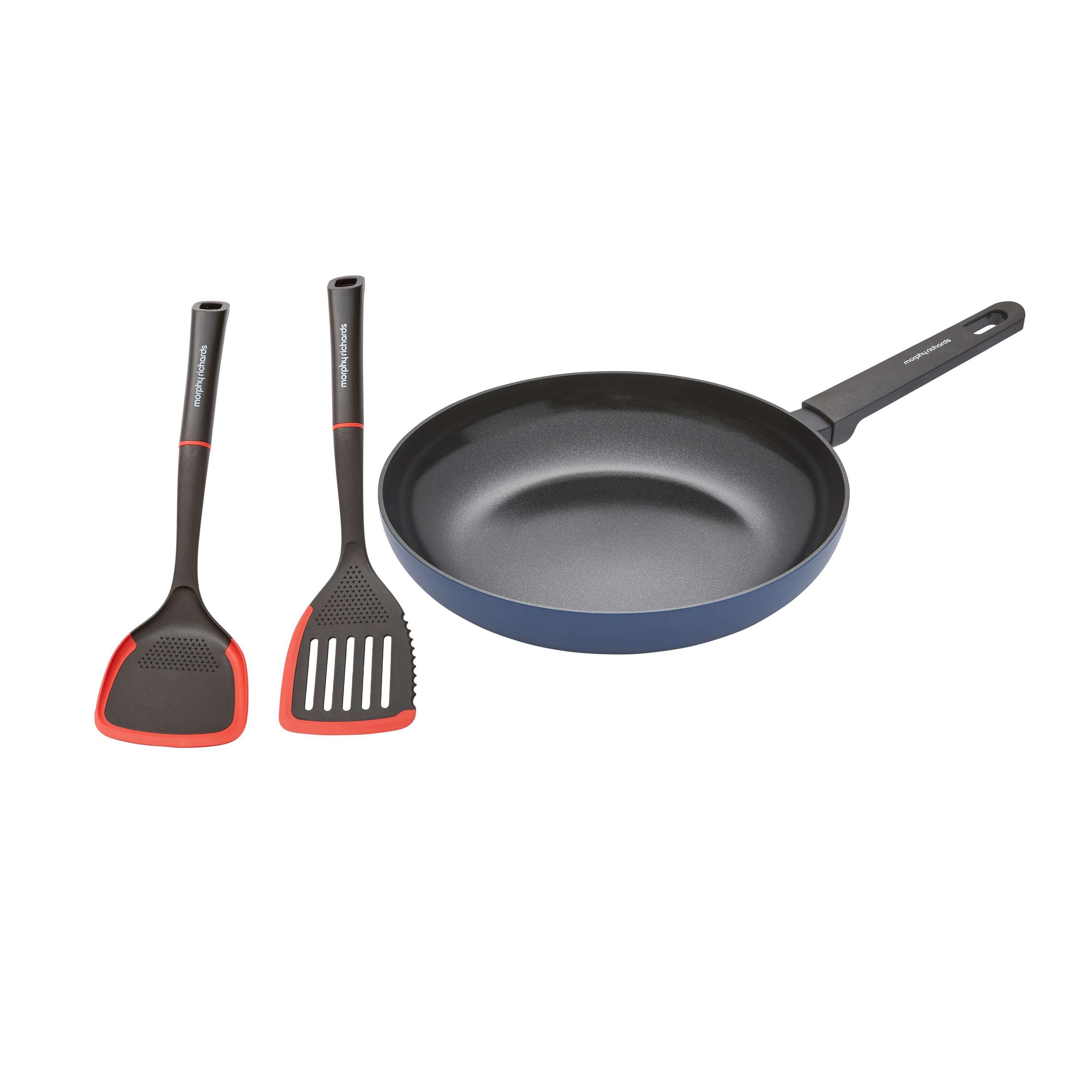 28cm Recycled Aluminium Frying Pan and Slotted and Solid Turner Set
