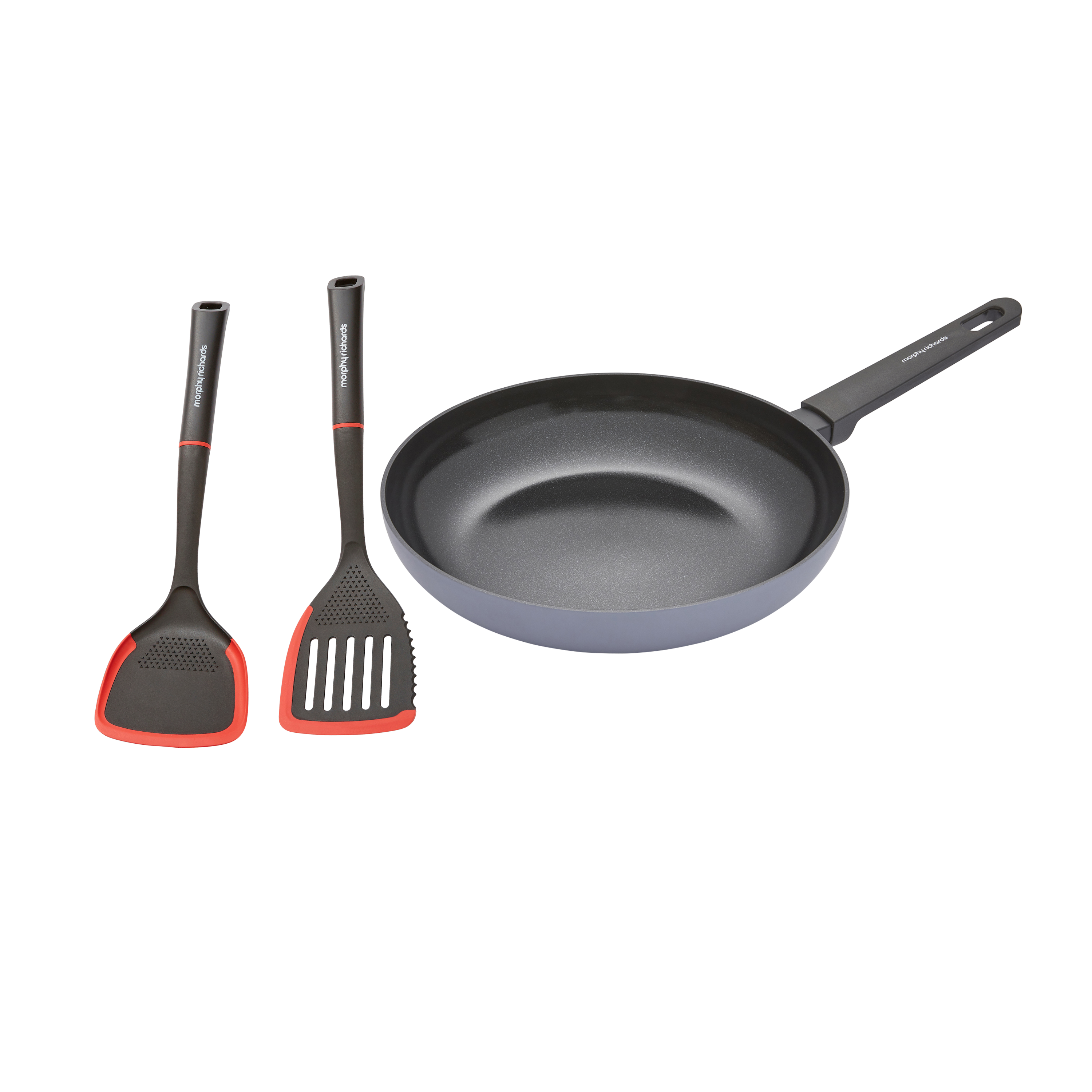 28cm Recycled Aluminium Frying Pan and Slotted and Solid Turner Set