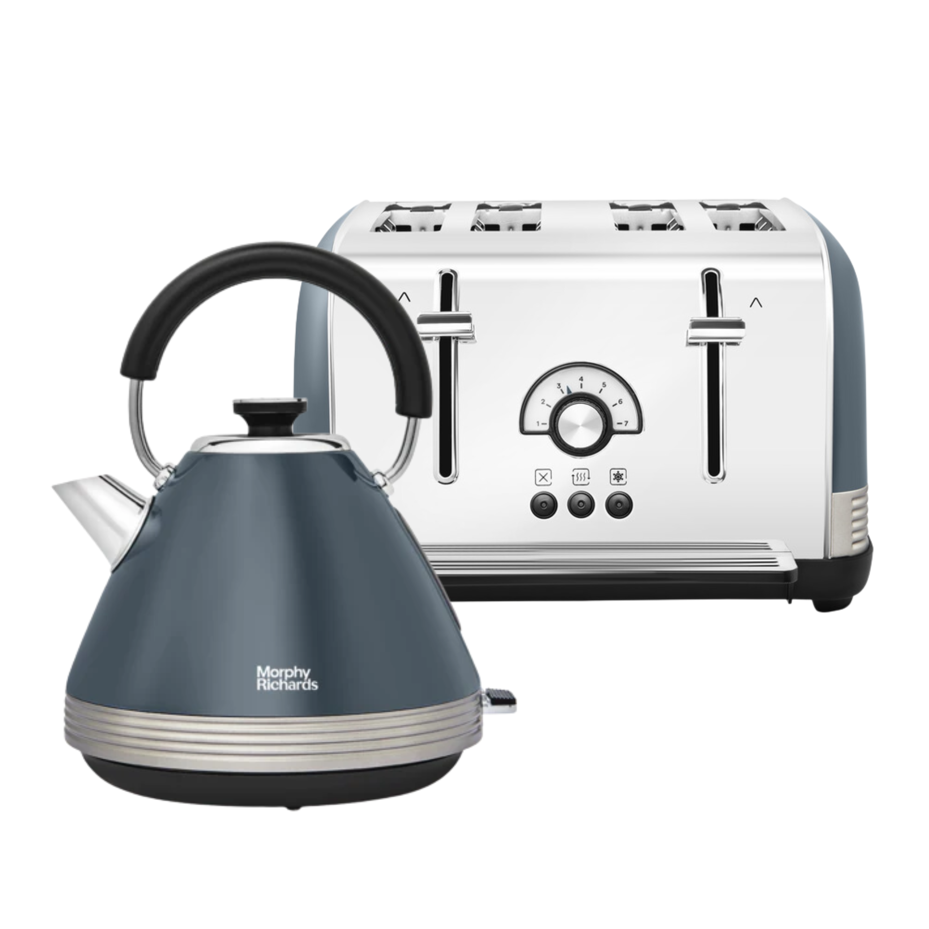 Venture Retro Blue Kettle and Toaster Set - Basalt