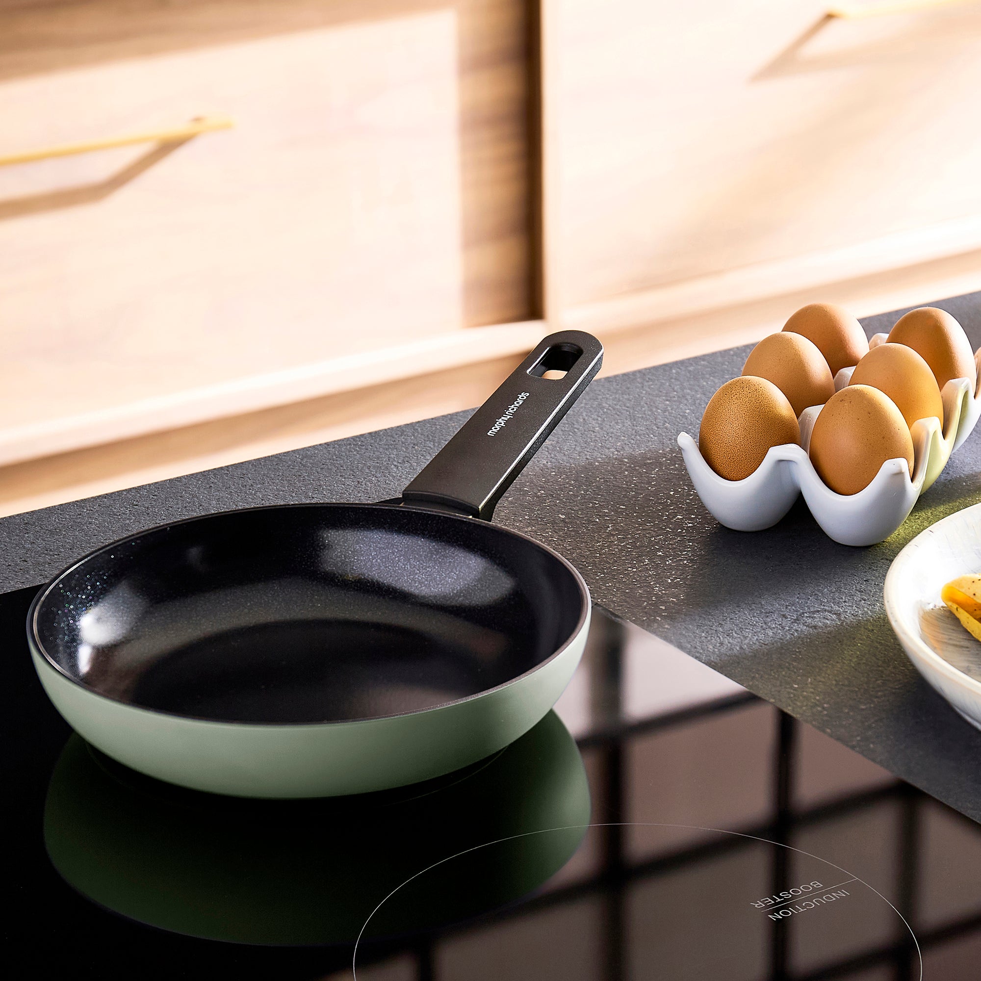 20cm, 24cm, 28cm Recycled Aluminium Frying Pan Set - Green