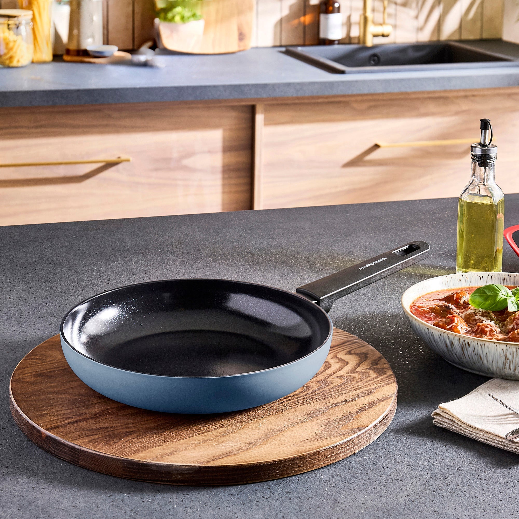 24cm Recycled Aluminium Frying Pan - Blue