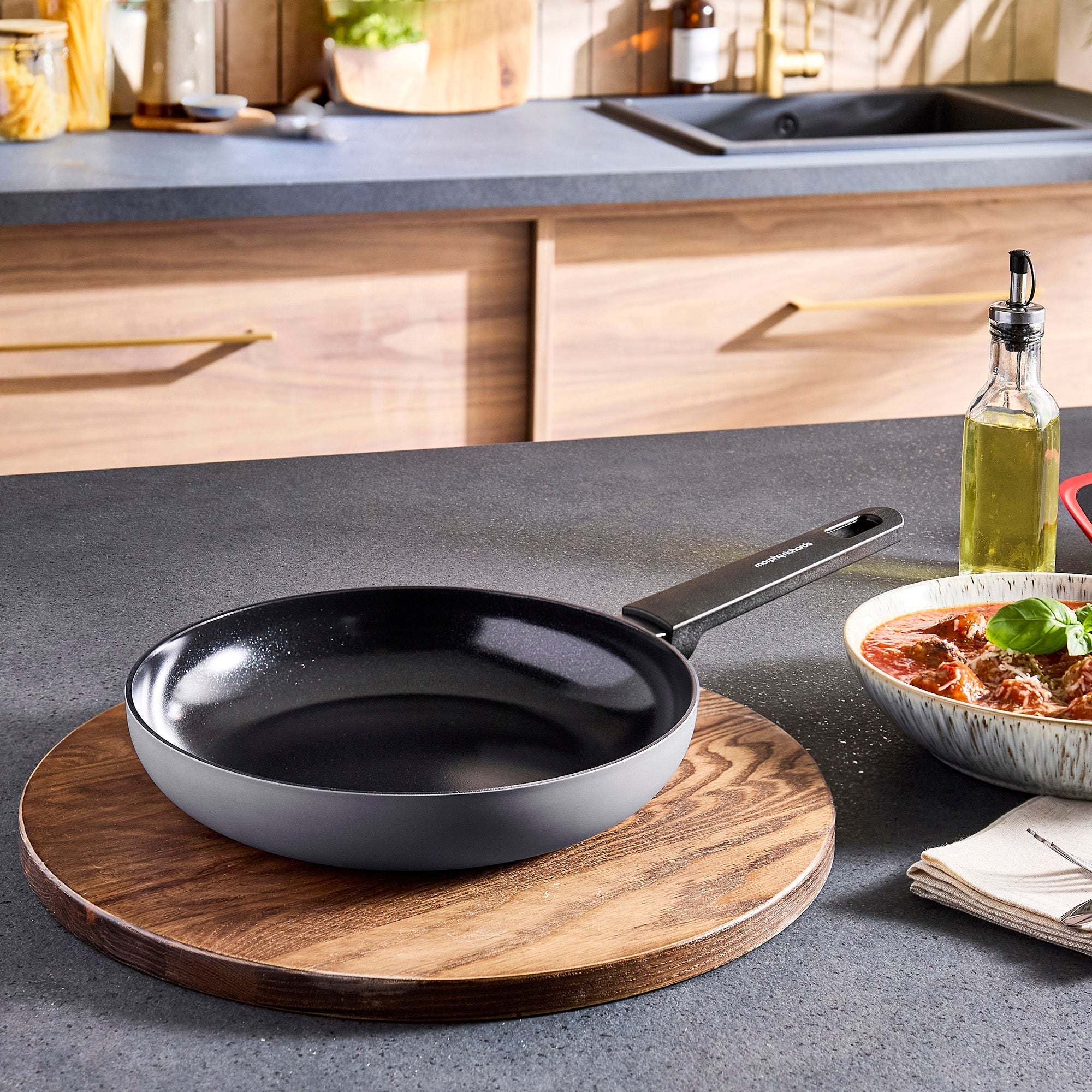 24cm Recycled Aluminium Frying Pan - Grey