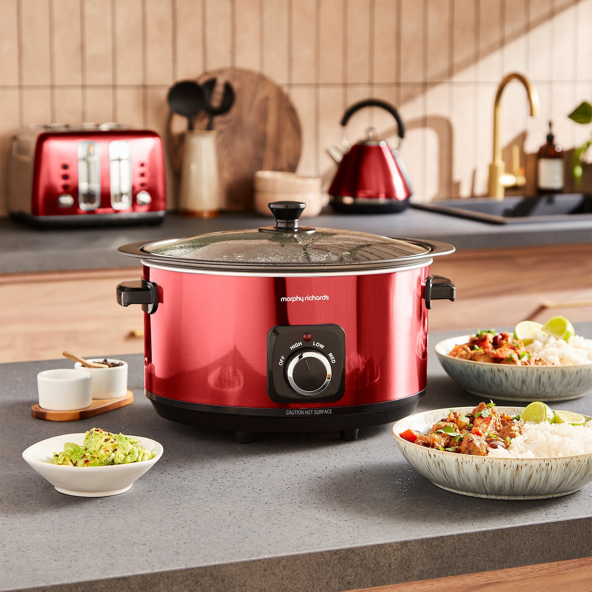 Accents Sear & Stew 6.5L Red Slow Cooker