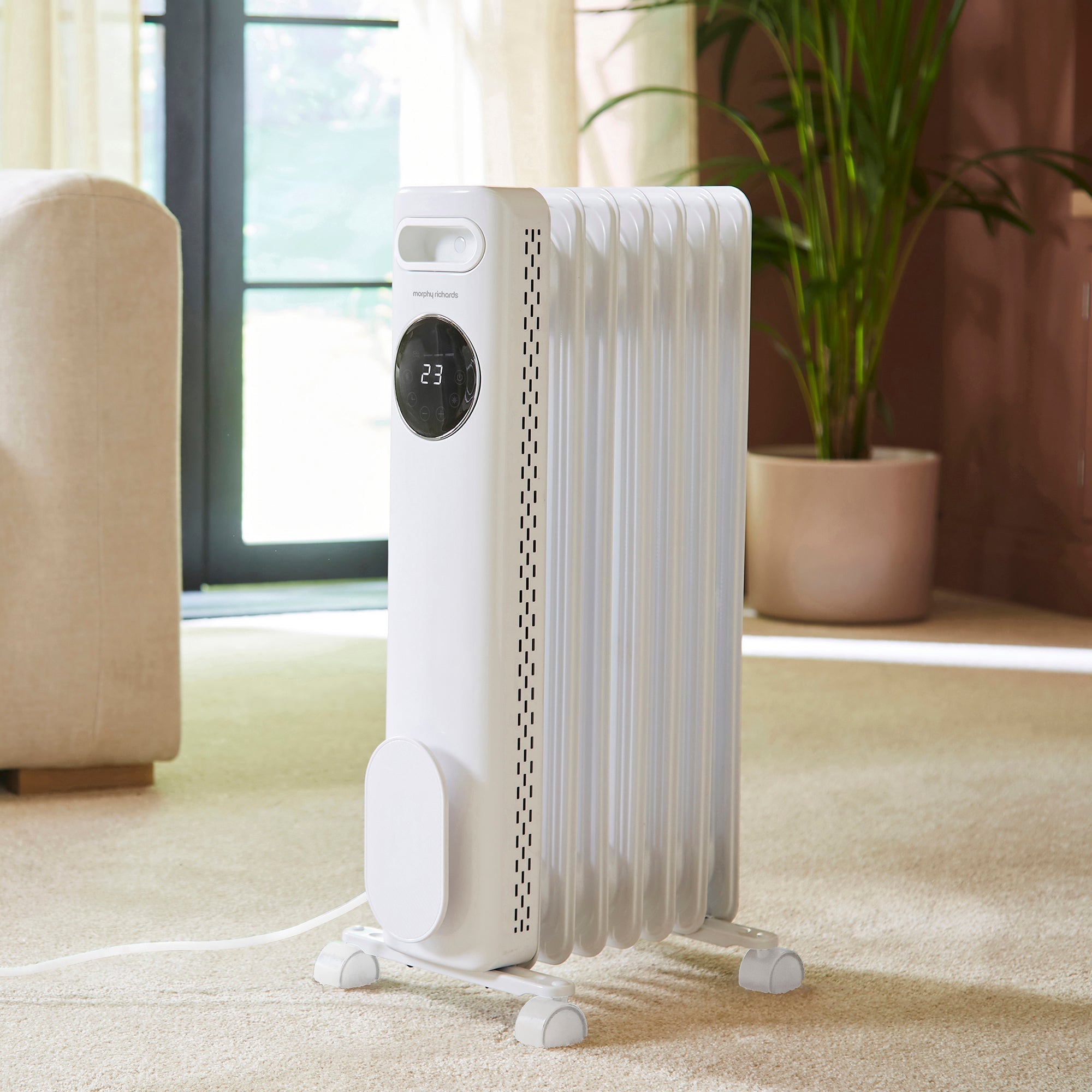 HeatFlux 1.5kw Digital Oil Filled Radiator with Remote Control - White