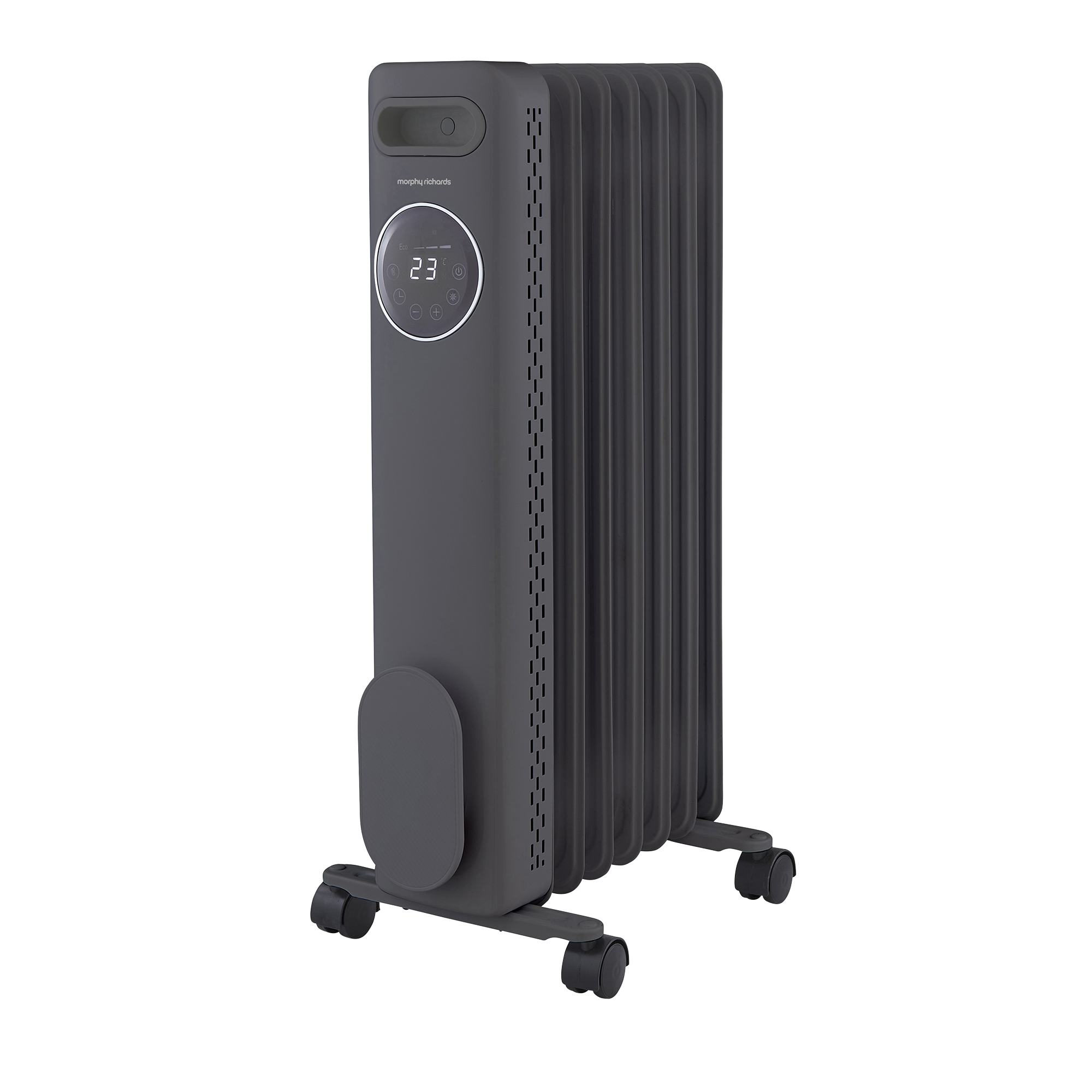 HeatFlux 1.5kw Digital Oil Filled Radiator with Remote Control - Grey