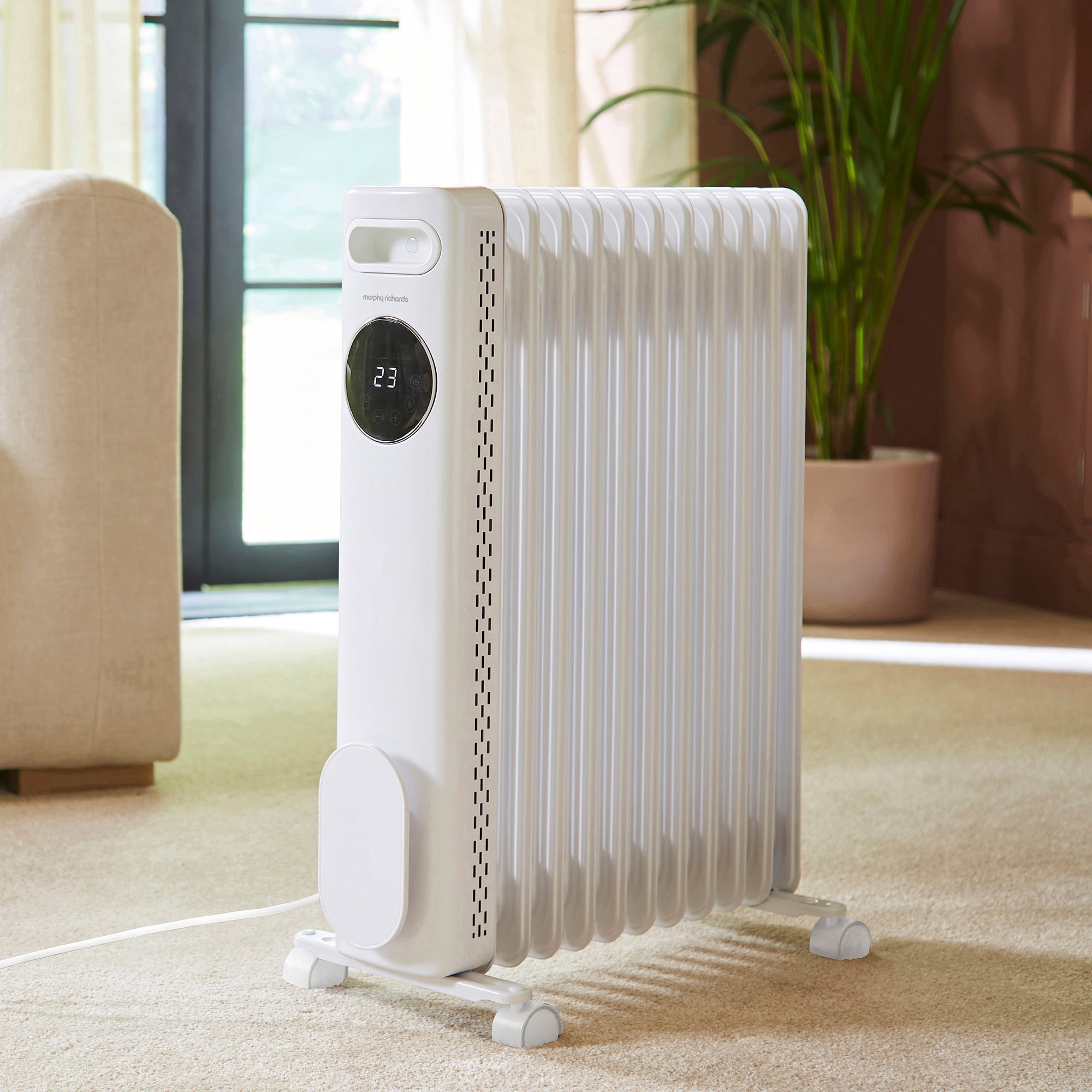 HeatFlux 2.5kw Digital Oil Filled Radiator with Remote Control - White