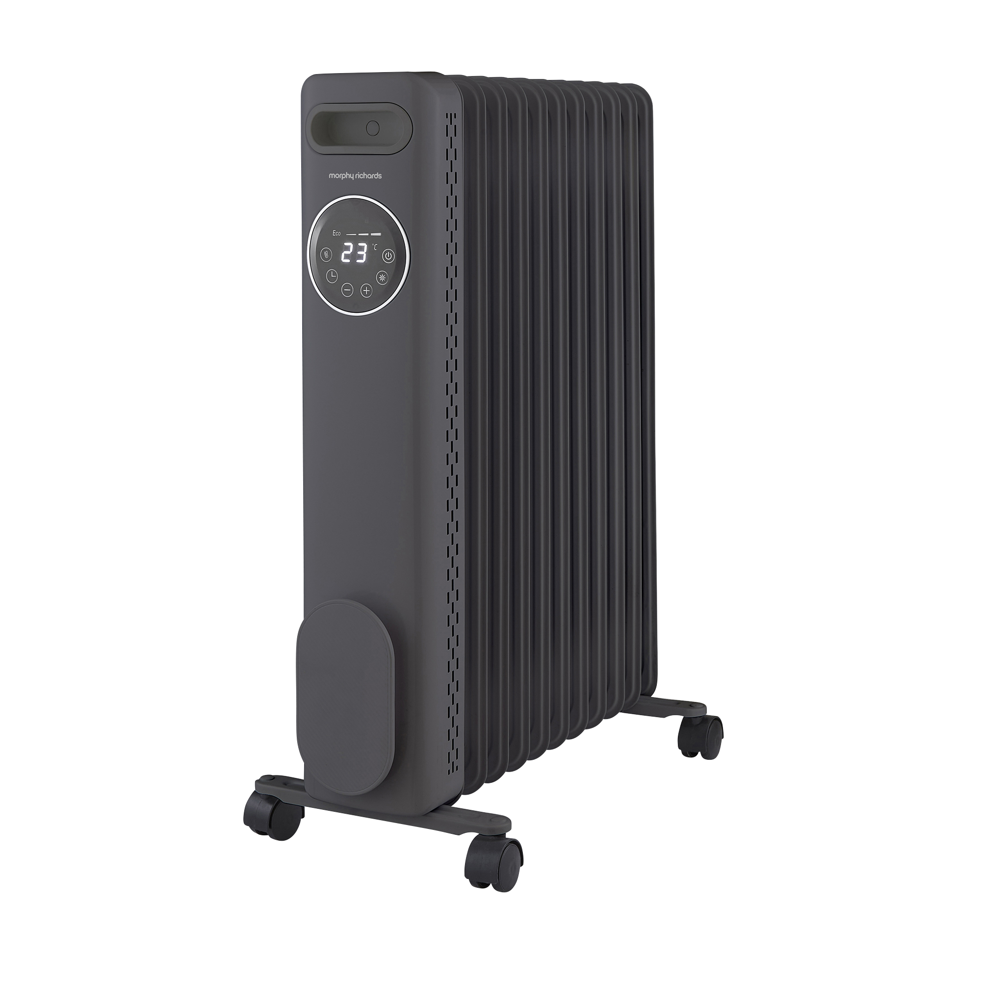 HeatFlux 2.5kw Digital Oil Filled Radiator with Remote Control - Grey
