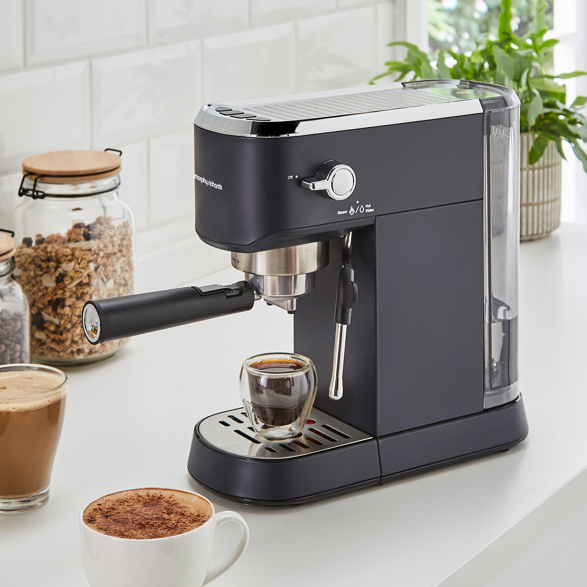 Traditional Compact Pump Espresso Coffee Machine - Navy