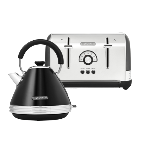 Venture Retro Black Kettle and Toaster Set