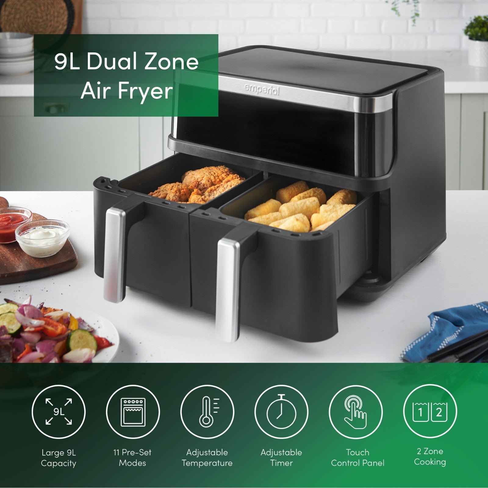 Emperial Dual Air Fryer Oven 9L