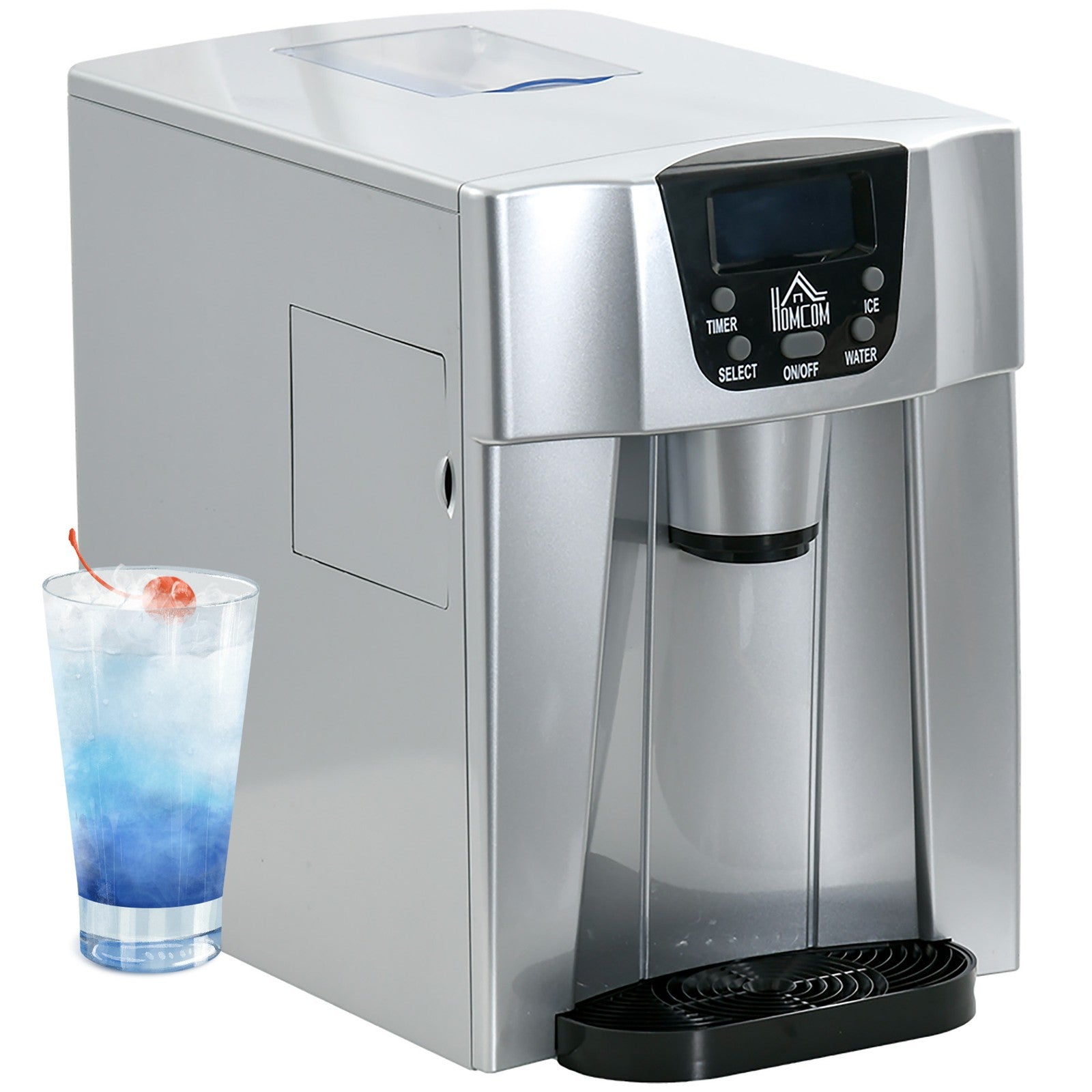 HOMCOM 2-in-1 Ice Maker & Water Dispenser