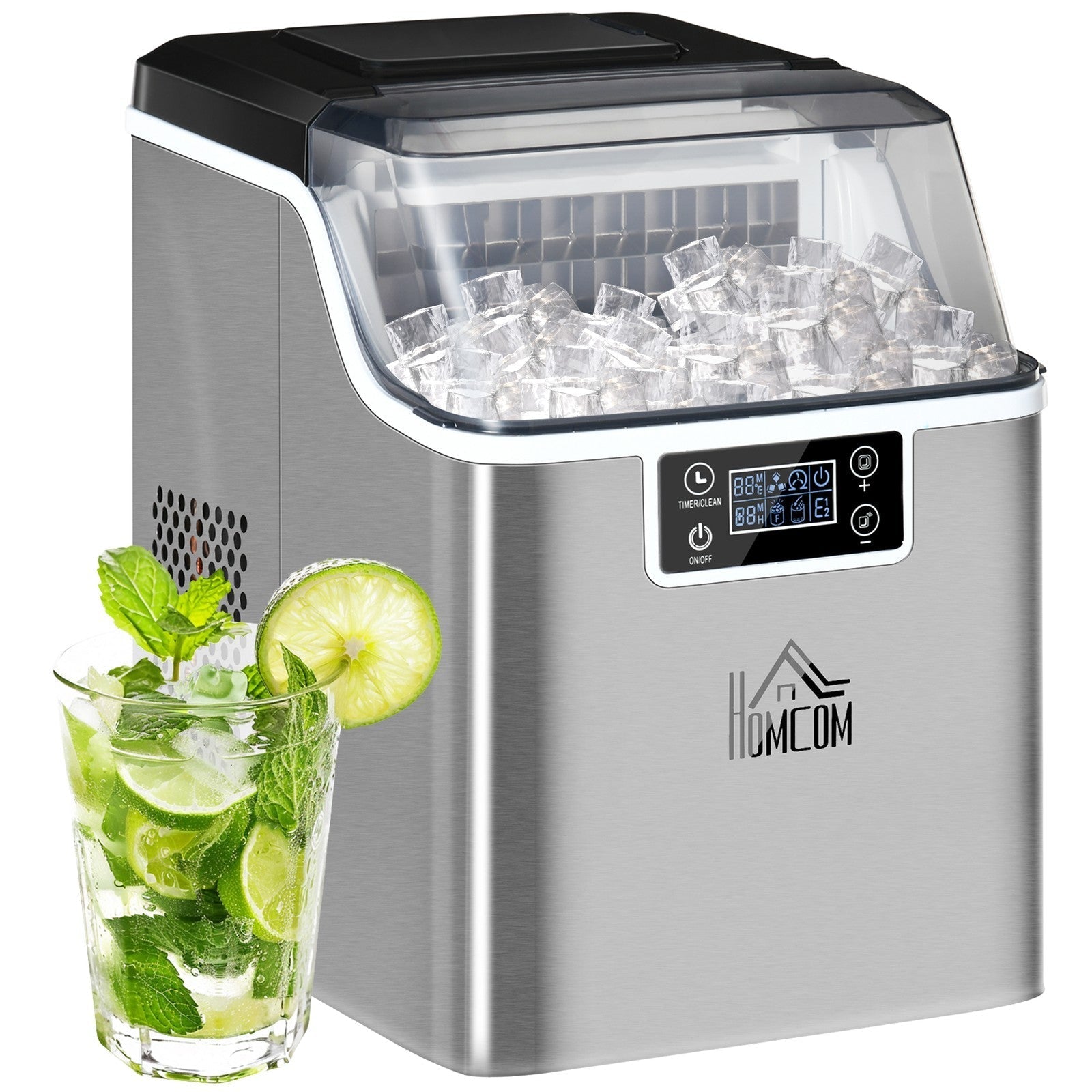 HOMCOM 20kg Countertop Ice Cube Maker