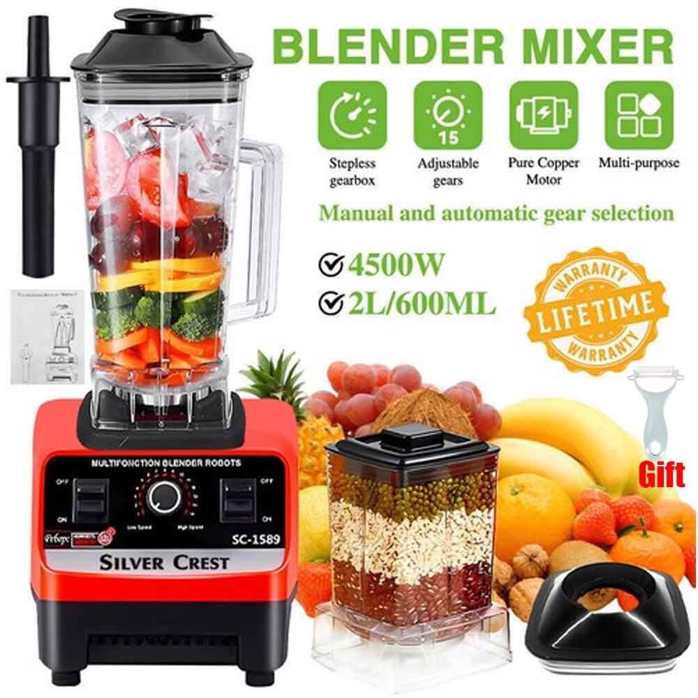 4500W Commercial Blender with 2 Jugs