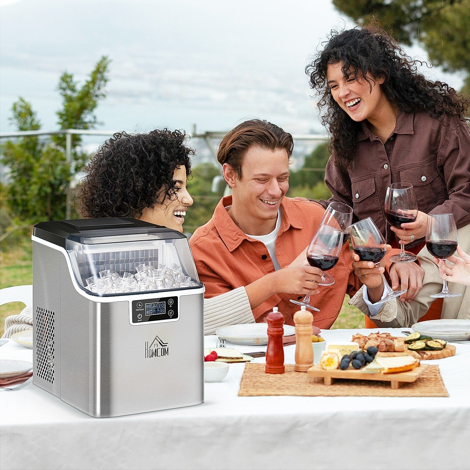 HOMCOM 20kg Countertop Ice Cube Maker