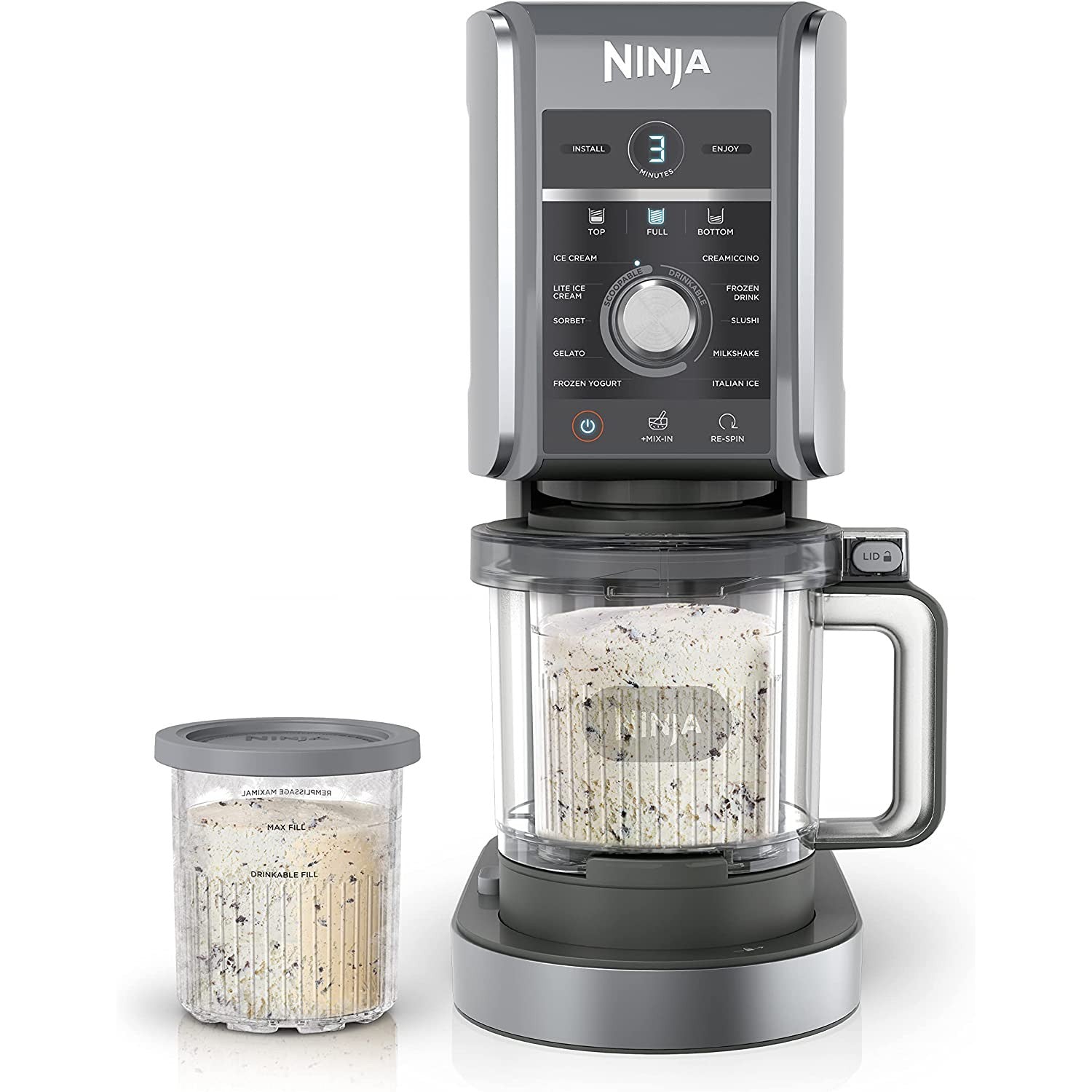Ninja CREAMi Deluxe 11-in-1 XL Ice Cream Maker with Two 24-Oz Pints