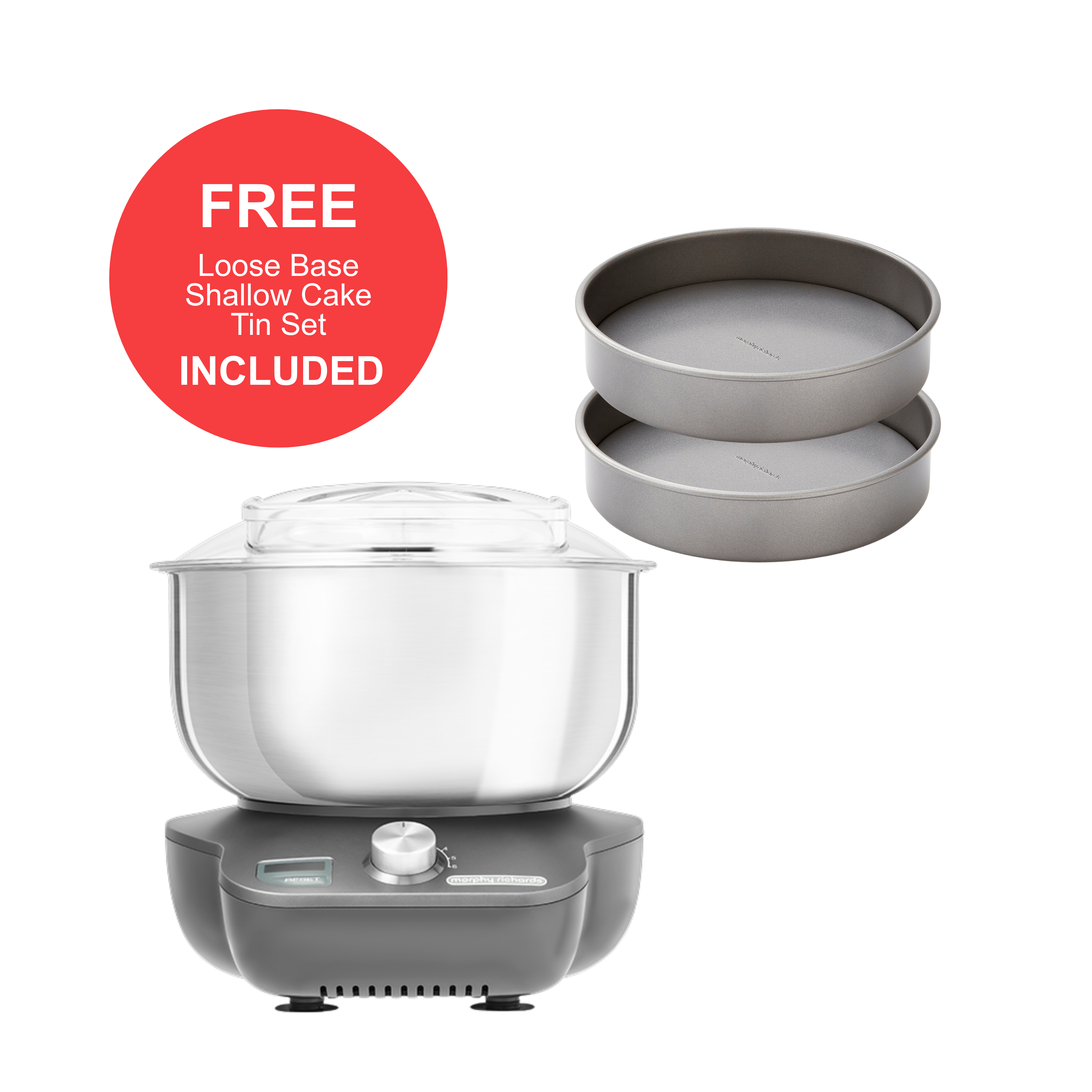 MixStar Compact Stand Mixer and Loose Base Shallow Cake Tin Set