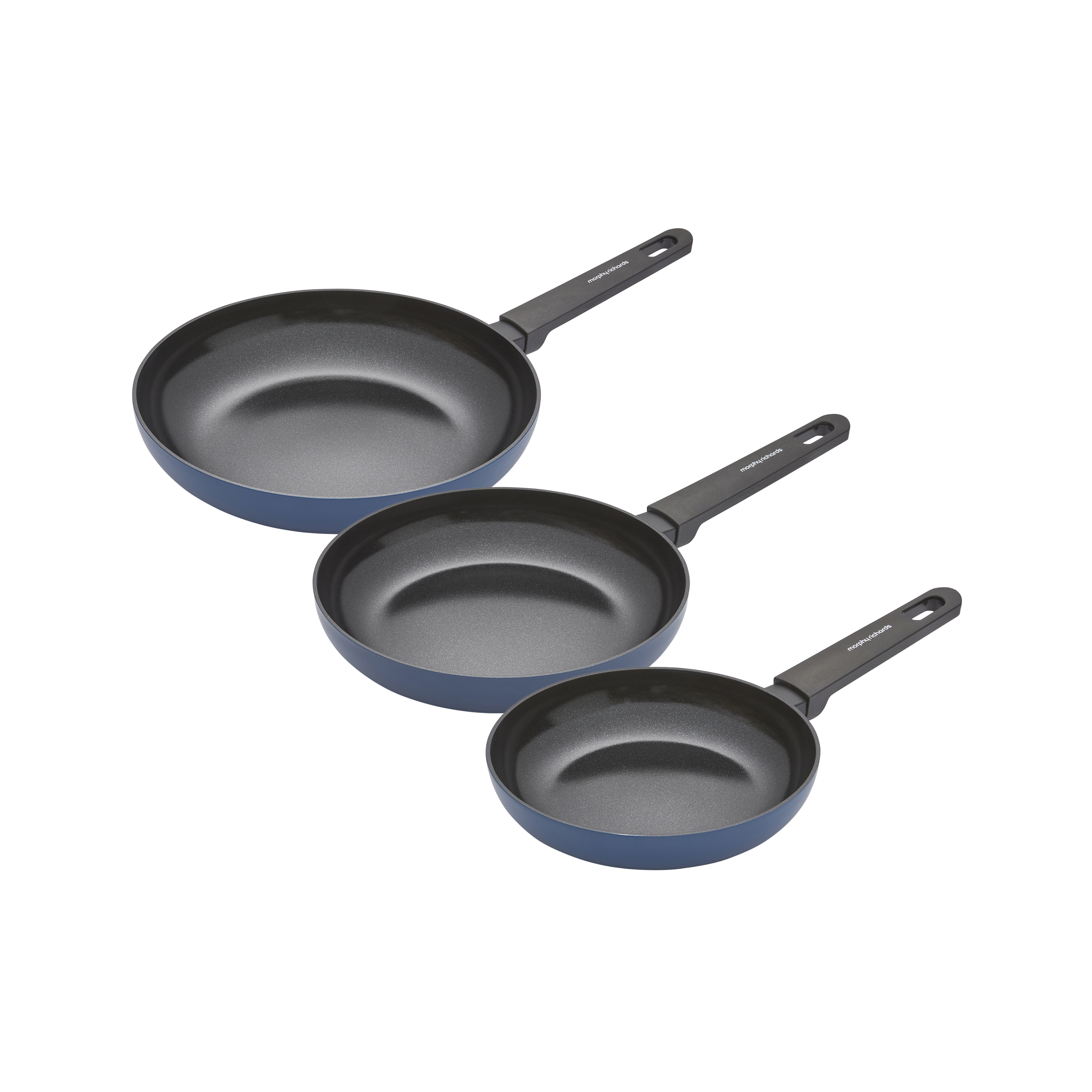20cm, 24cm, 28cm Recycled Aluminium Frying Pan Set - Blue