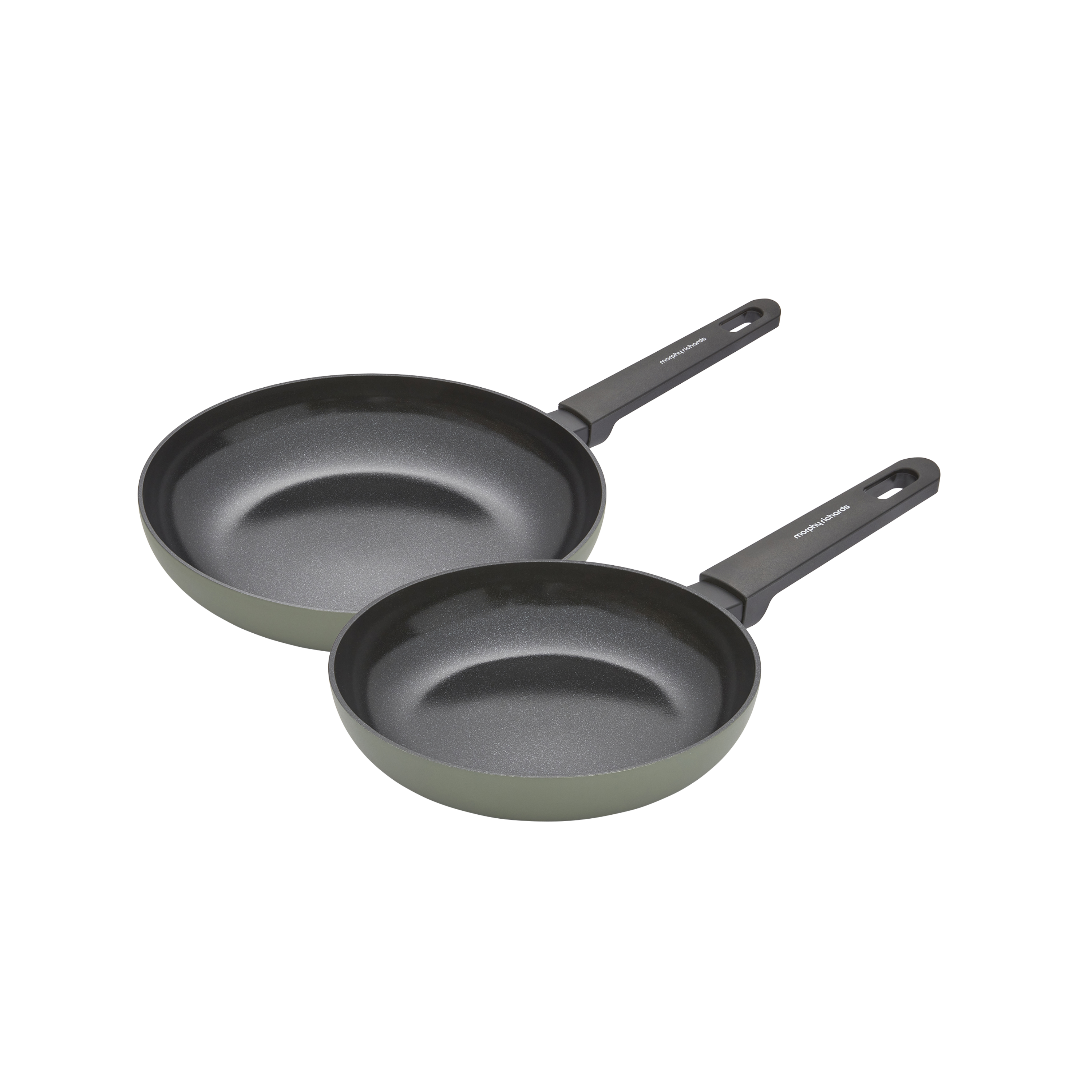 28cm and 20cm Recycled Aluminium Frying Pan Set - Green