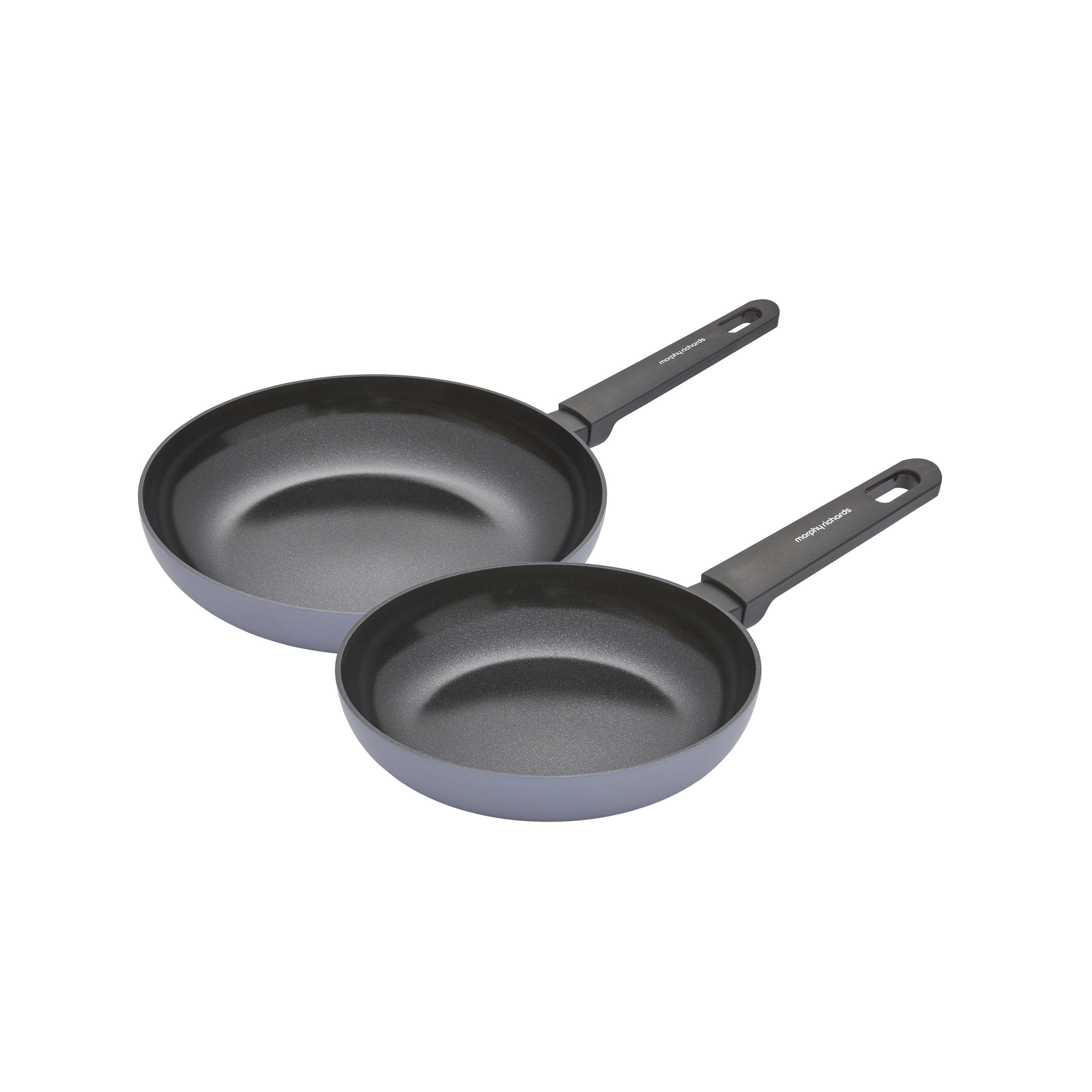 28cm and 20cm Recycled Aluminium Frying Pan Set - Grey