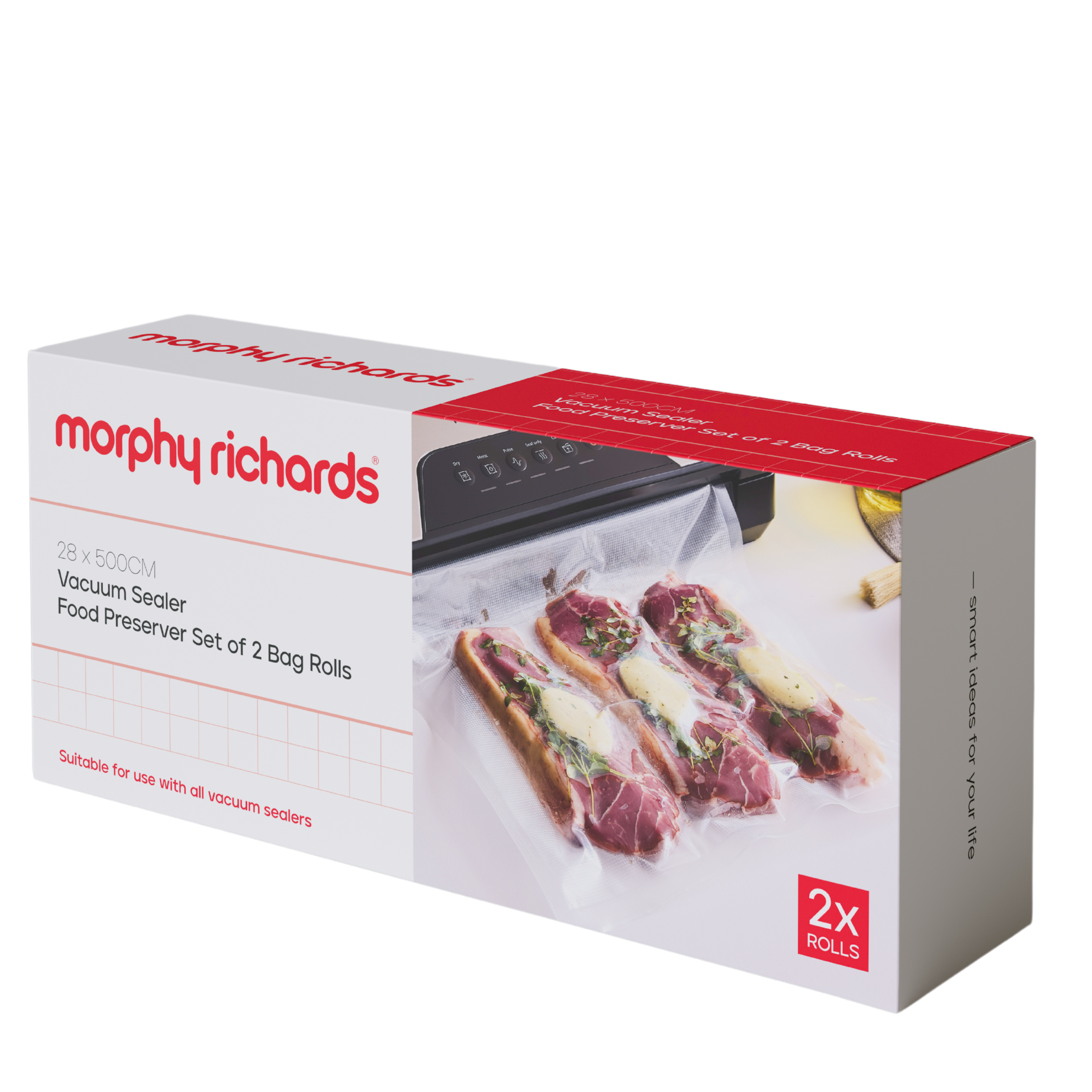 Cordless Food Vacuum Sealer - Set Of 2 Bag Roll