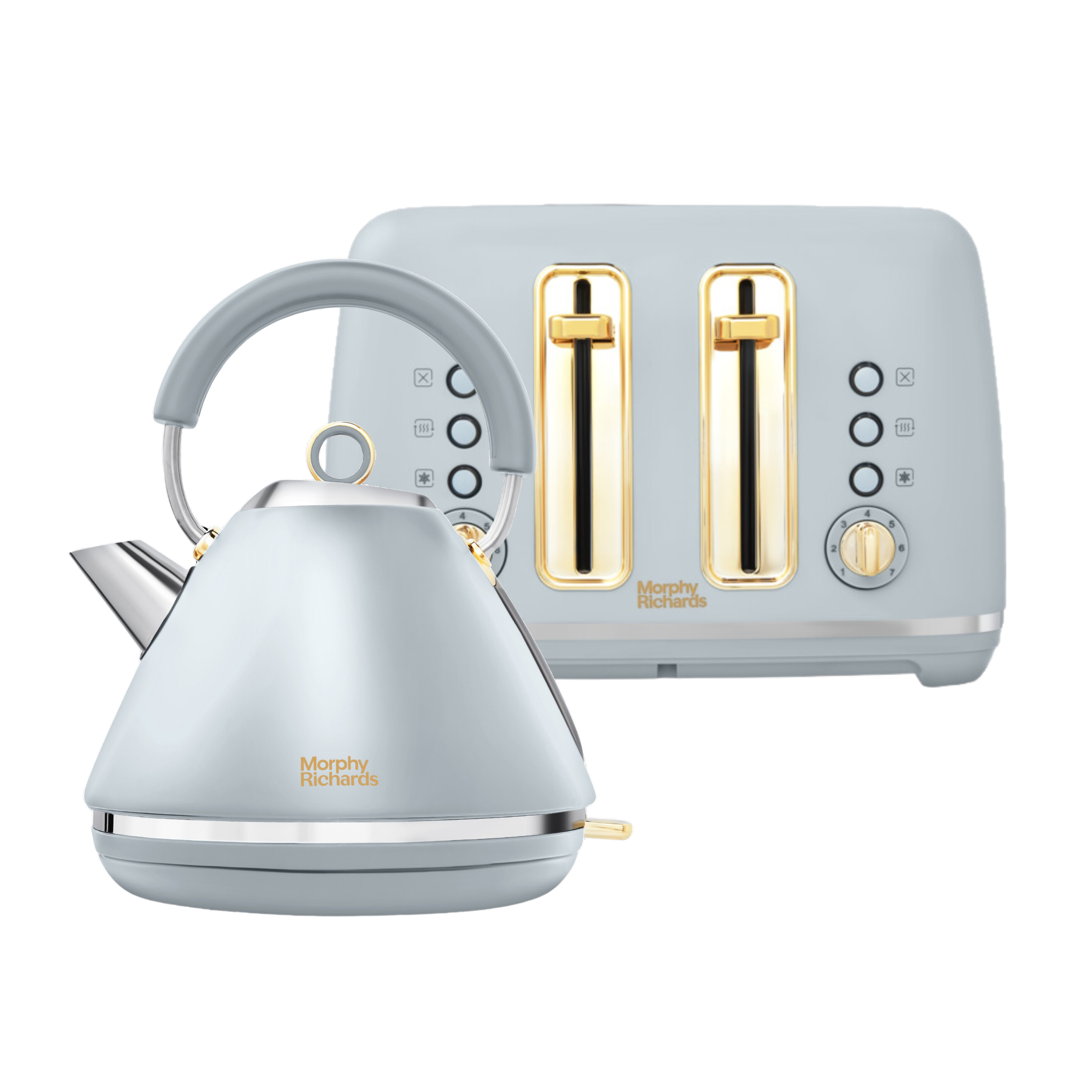 Accents Gold Ocean Grey Kettle and Toaster Set