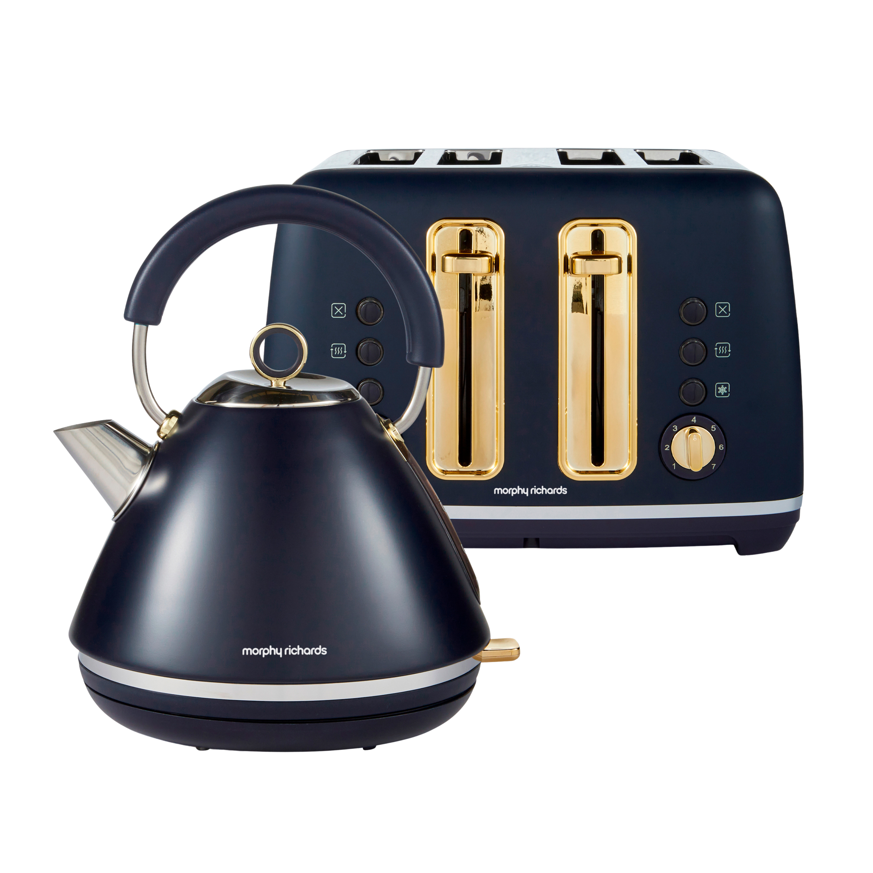 Accents Gold Navy Kettle and Toaster Set
