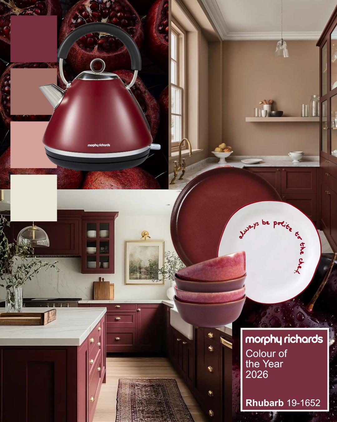 Limited Edition Accents 1.5L Pyramid Kettle - Rhubarb