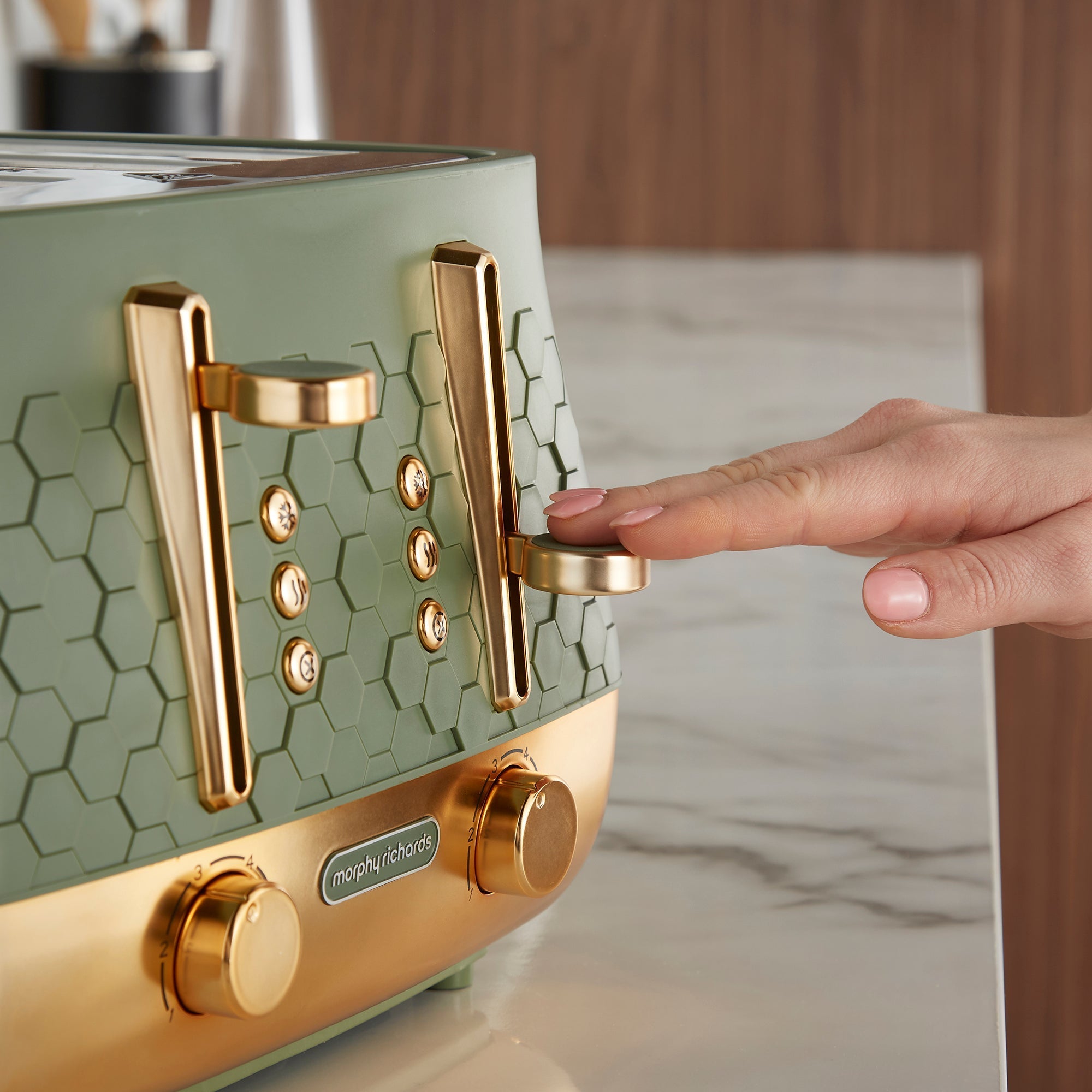 Cassini 4-Slice Green Toaster - Olivine