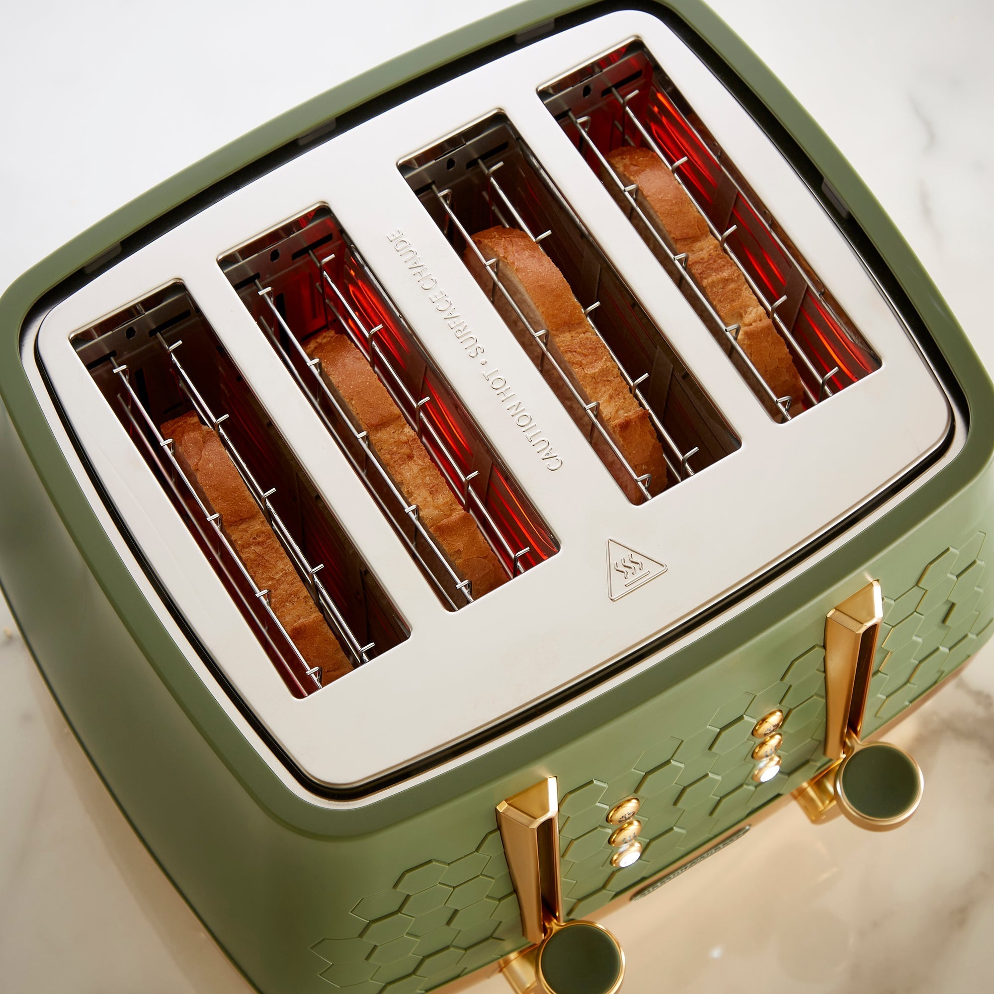 Cassini 4-Slice Green Toaster - Olivine