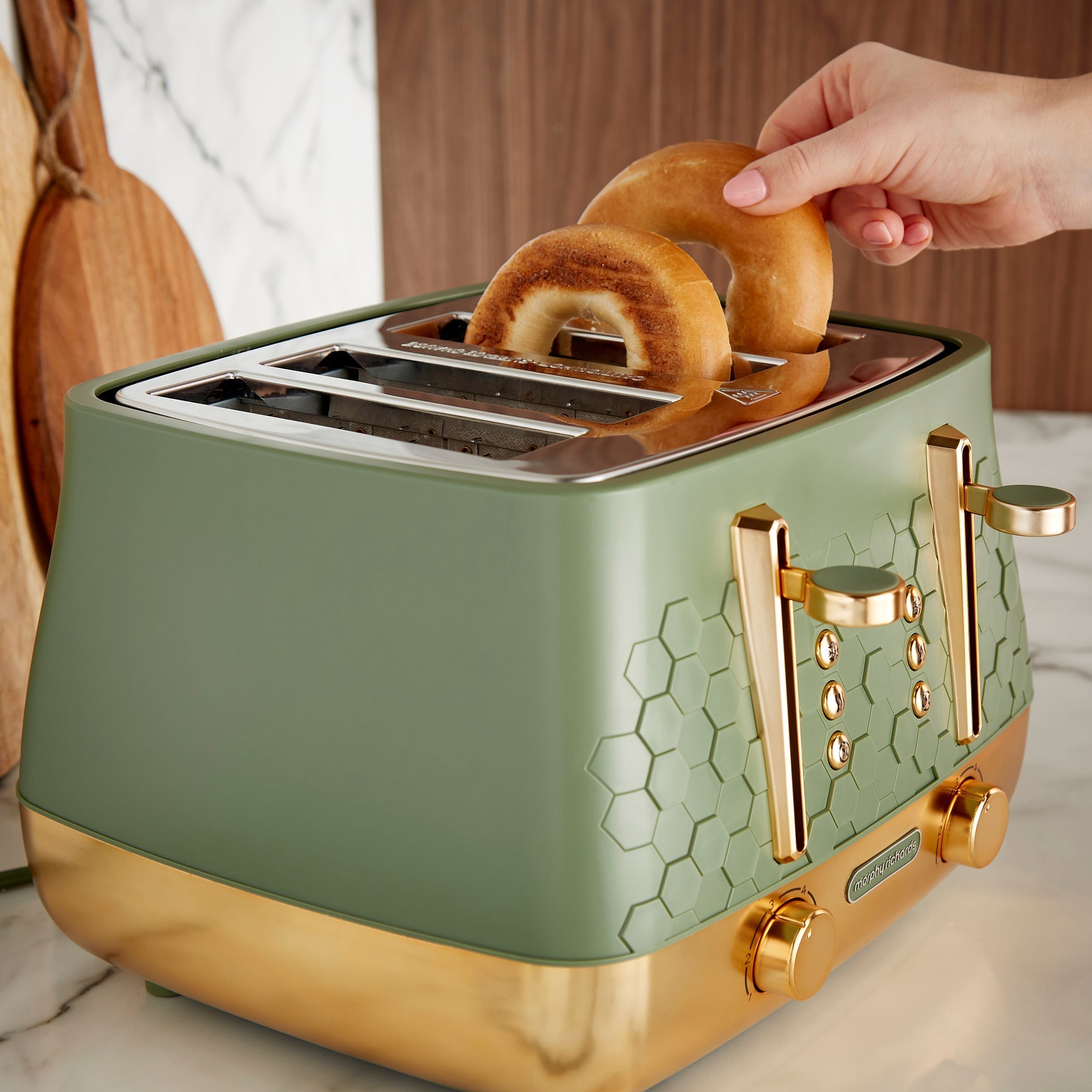 Cassini 4-Slice Green Toaster - Olivine