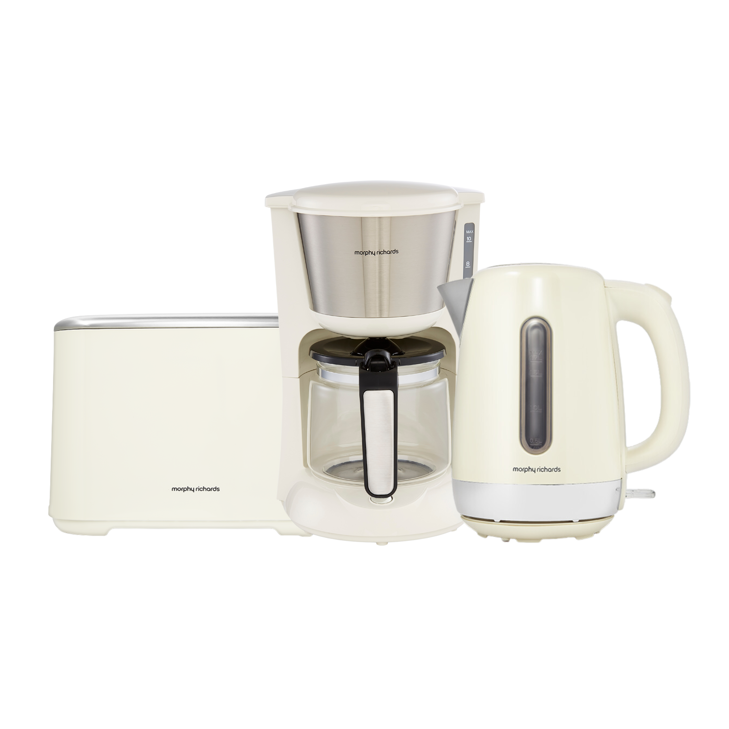 Equip Cream Kettle, Toaster & Filter Coffee Machine Set