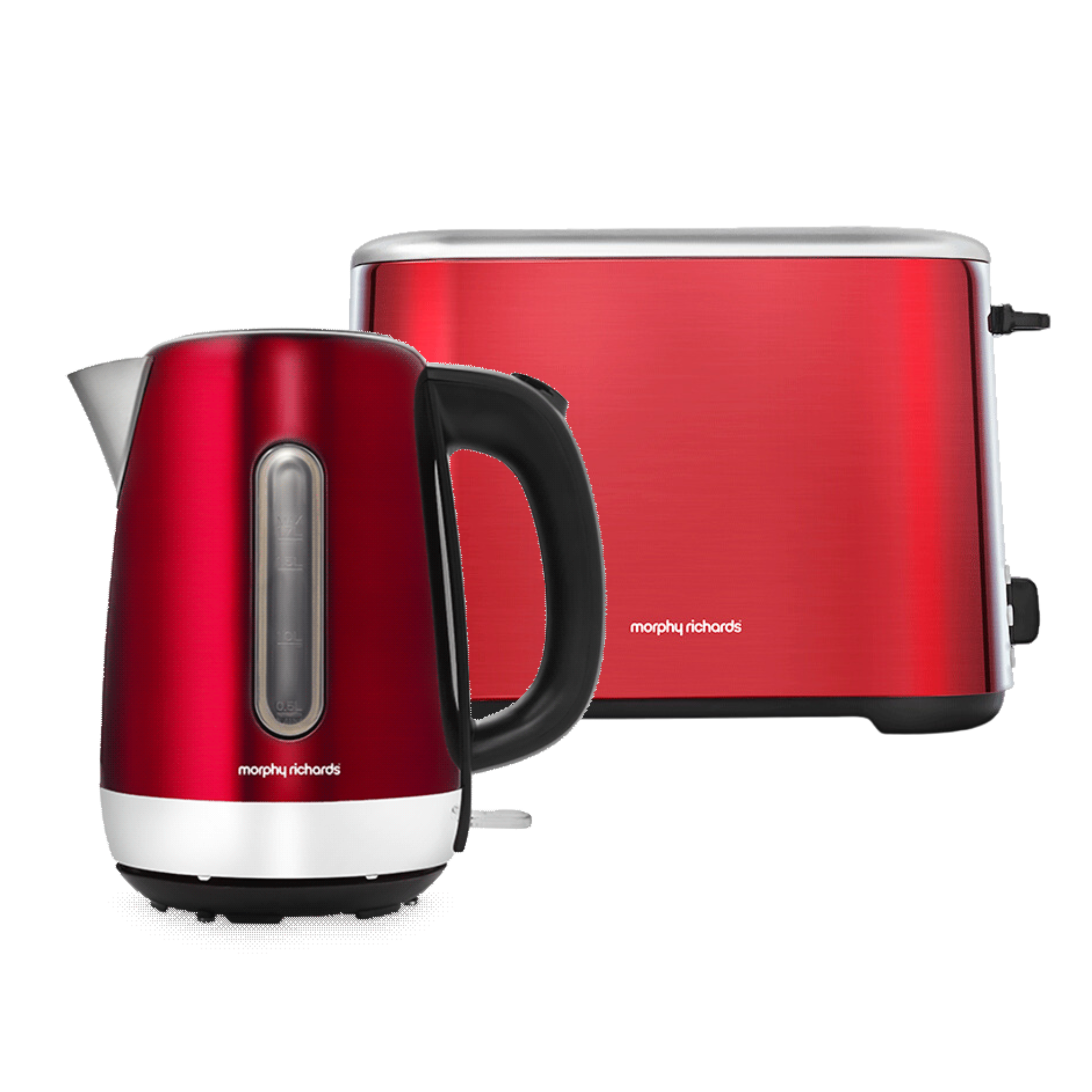 Equip Morphy Metalic Red Kettle and Toaster Set