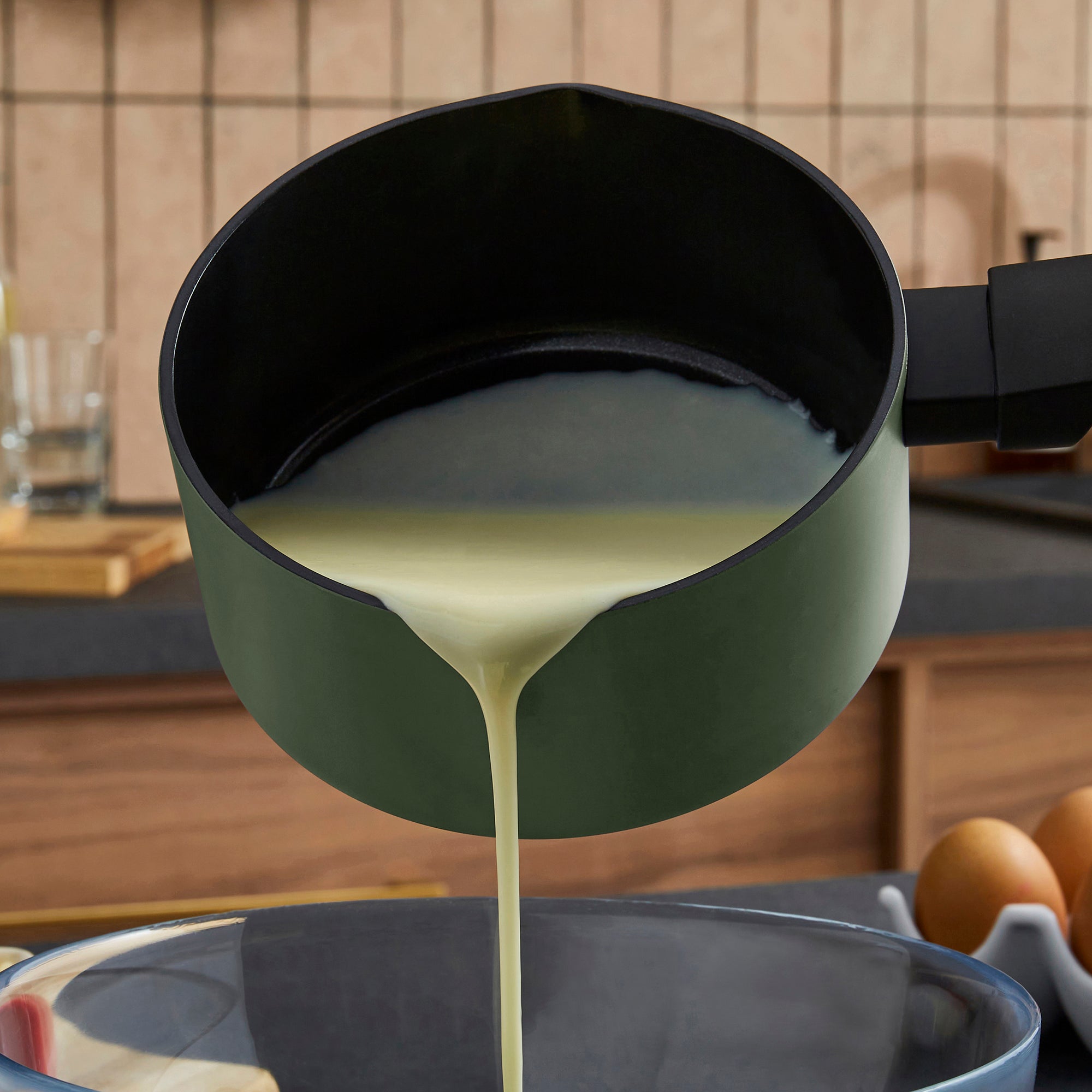 14cm Recycled Aluminium Milk Pan - Green