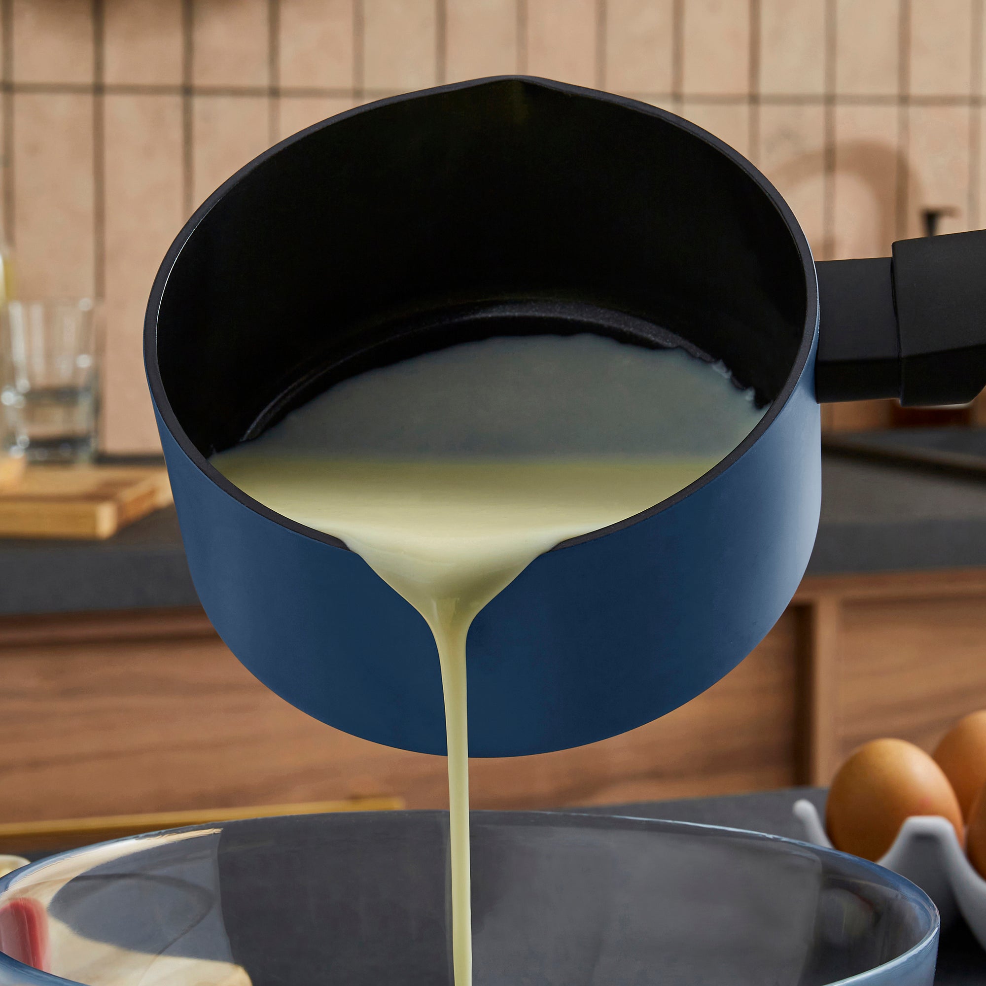 14cm Recycled Aluminium Milk Pan - Blue