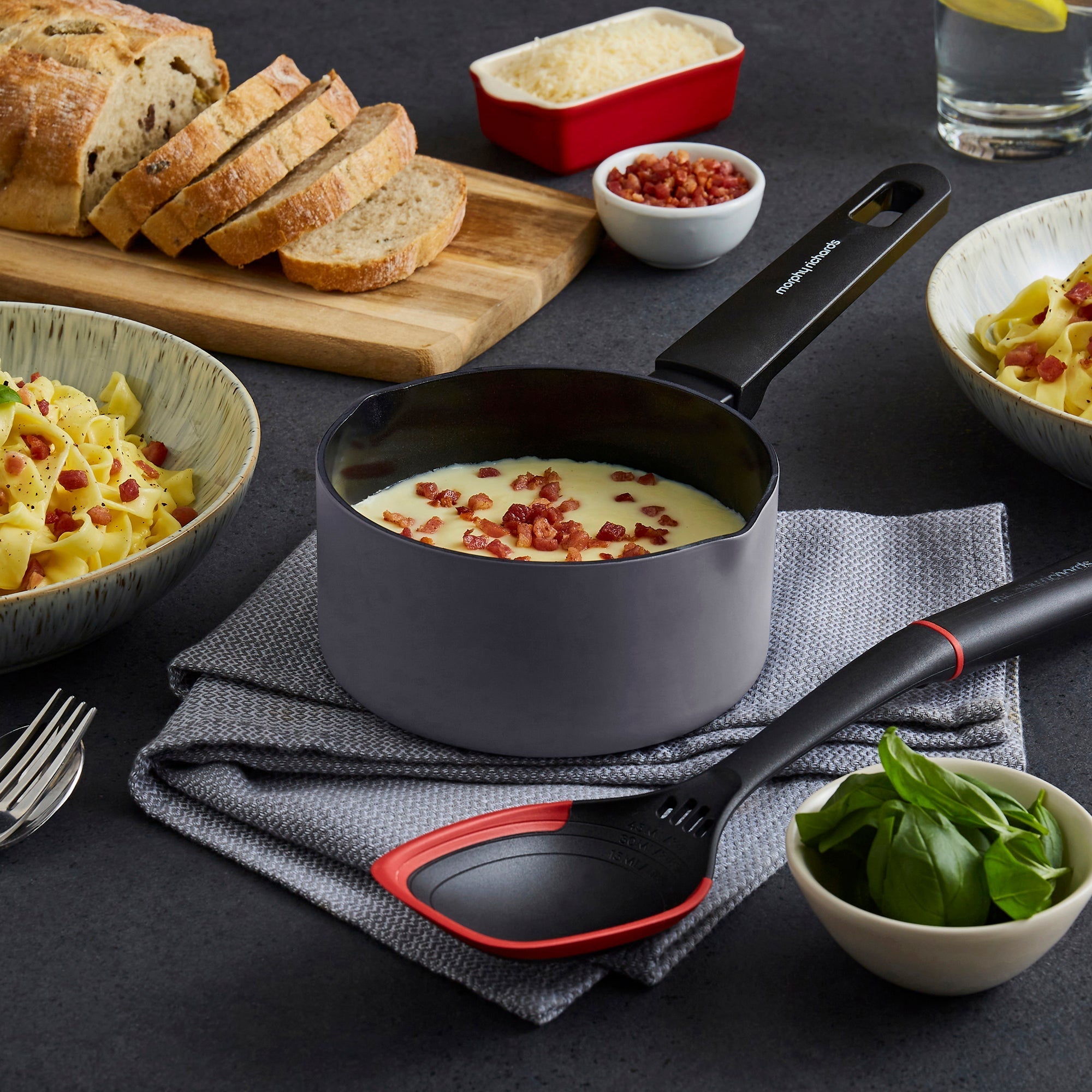 14cm Recycled Aluminium Milk Pan - Grey