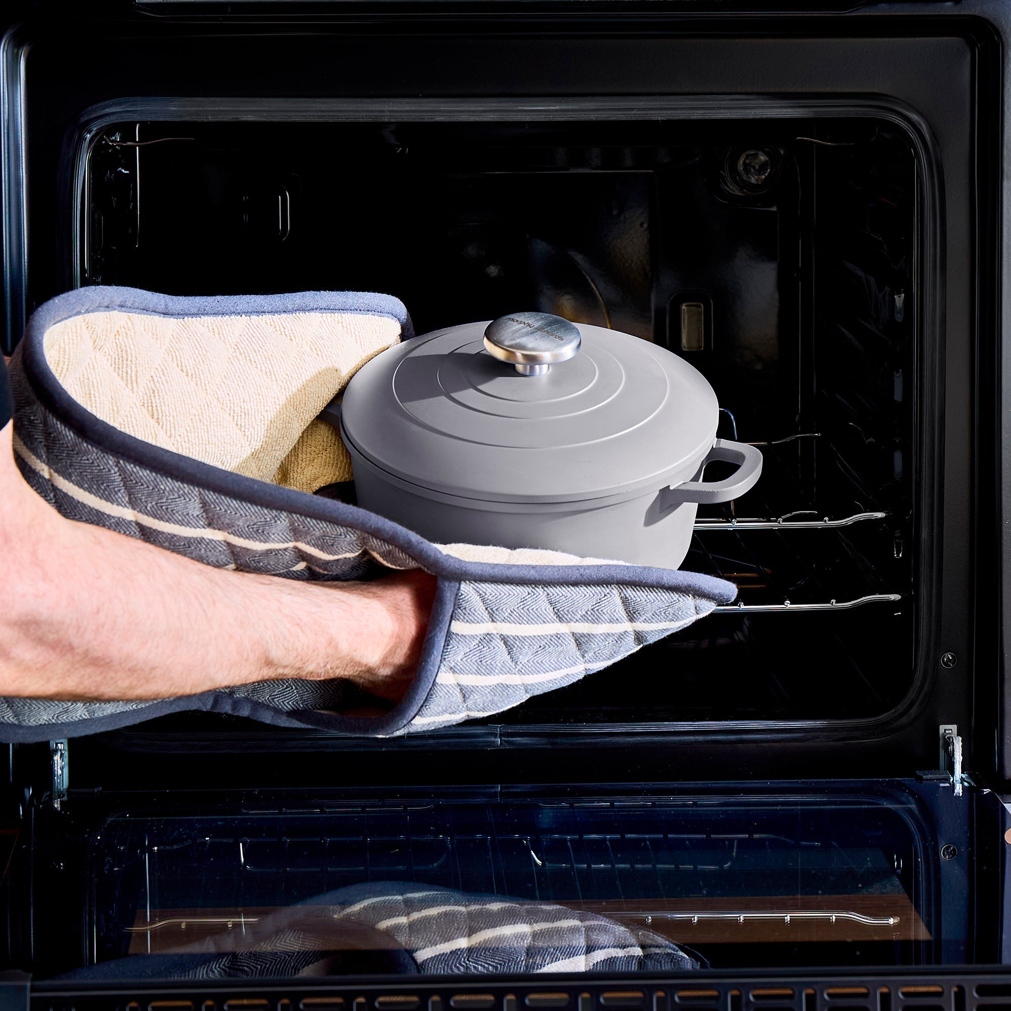 20cm Cast Aluminium Casserole Dish - Grey