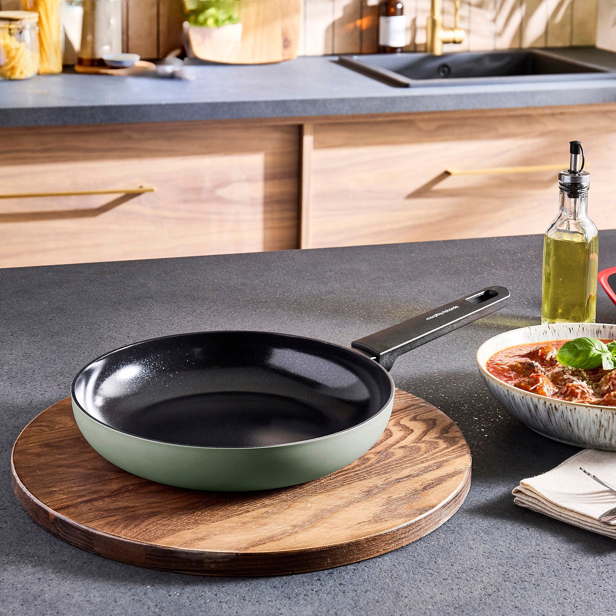 24cm Recycled Aluminium Frying Pan - Green