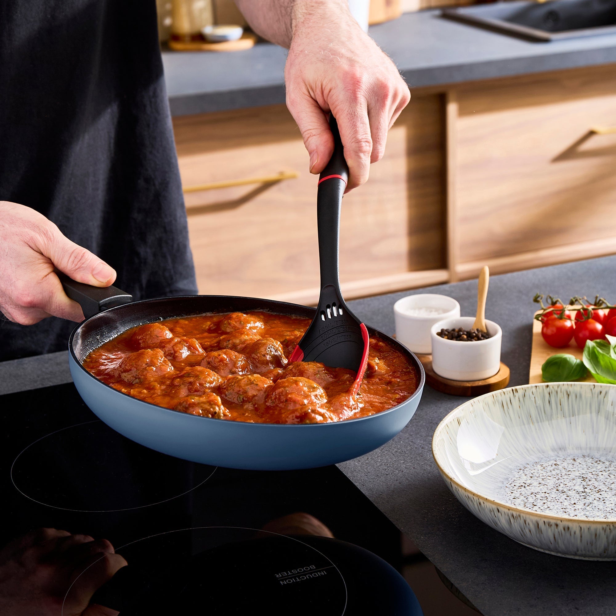 20cm, 24cm, 28cm Recycled Aluminium Frying Pan Set - Blue