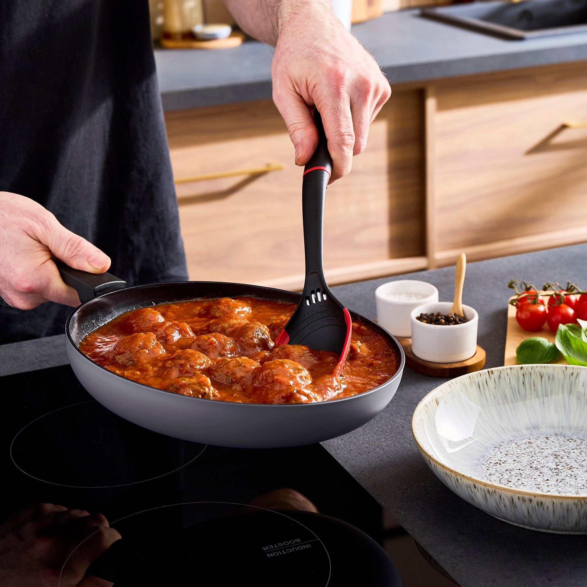 20cm, 24cm, 28cm Recycled Aluminium Frying Pan Set - Grey