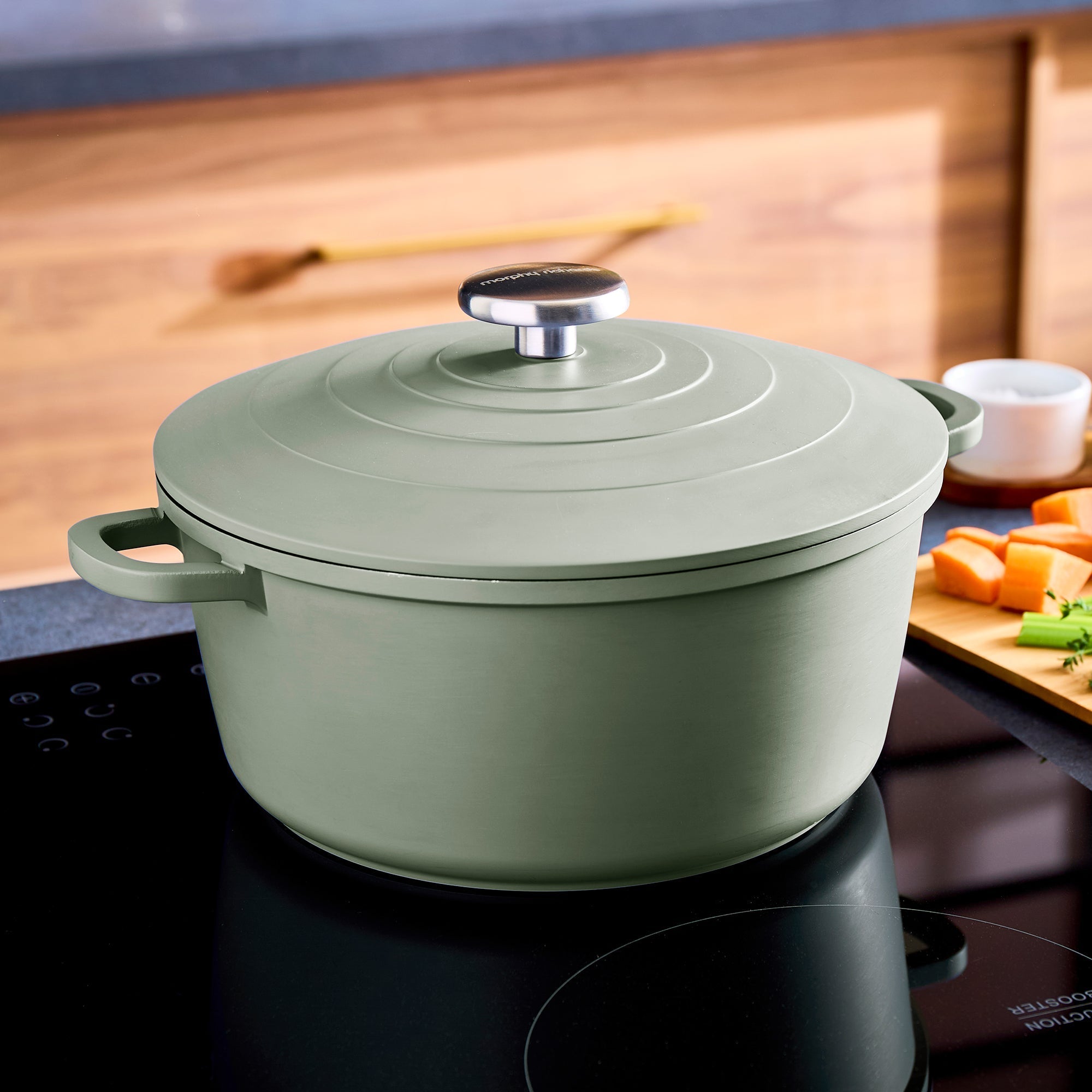 20cm Cast Aluminium Casserole Dish & 24cm Forged Aluminium Saute Pan Set - Green