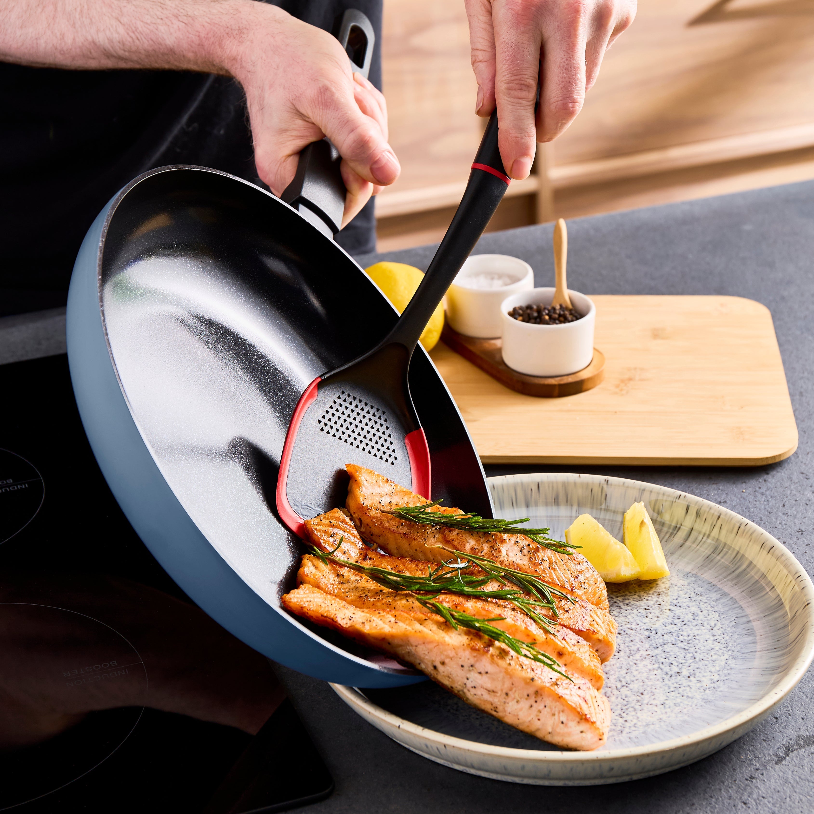 20cm, 24cm, 28cm Recycled Aluminium Frying Pan Set - Blue