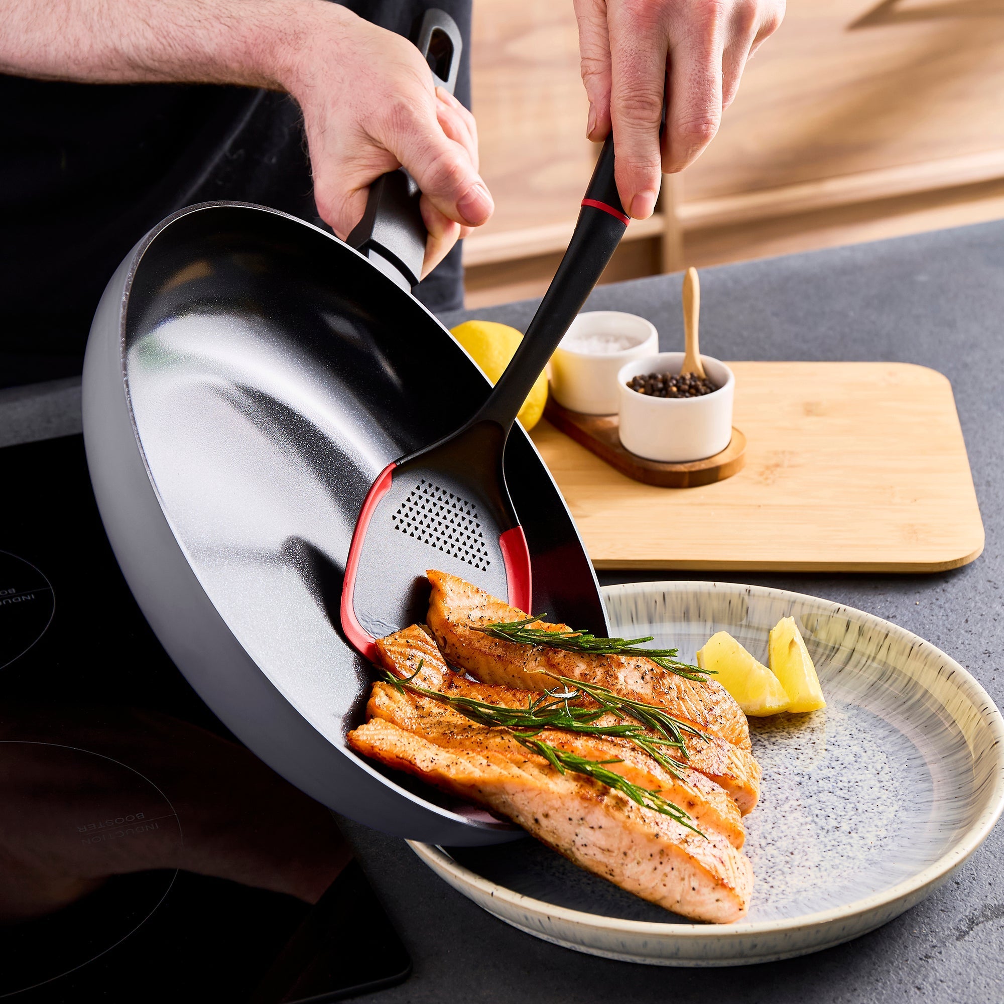 20cm, 24cm, 28cm Recycled Aluminium Frying Pan Set - Grey