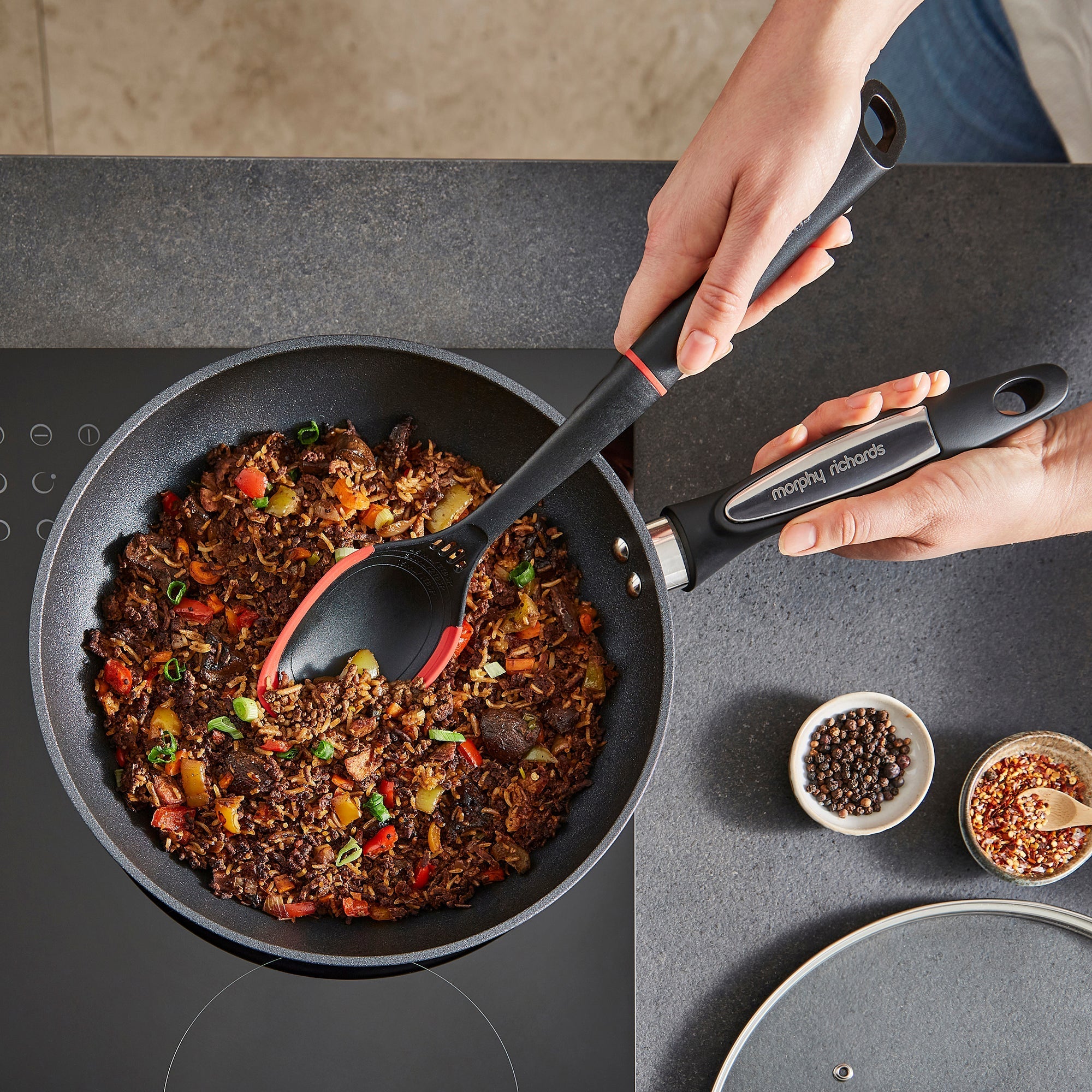 28cm Forged Aluminium Ceramica Lidded Frying Pan