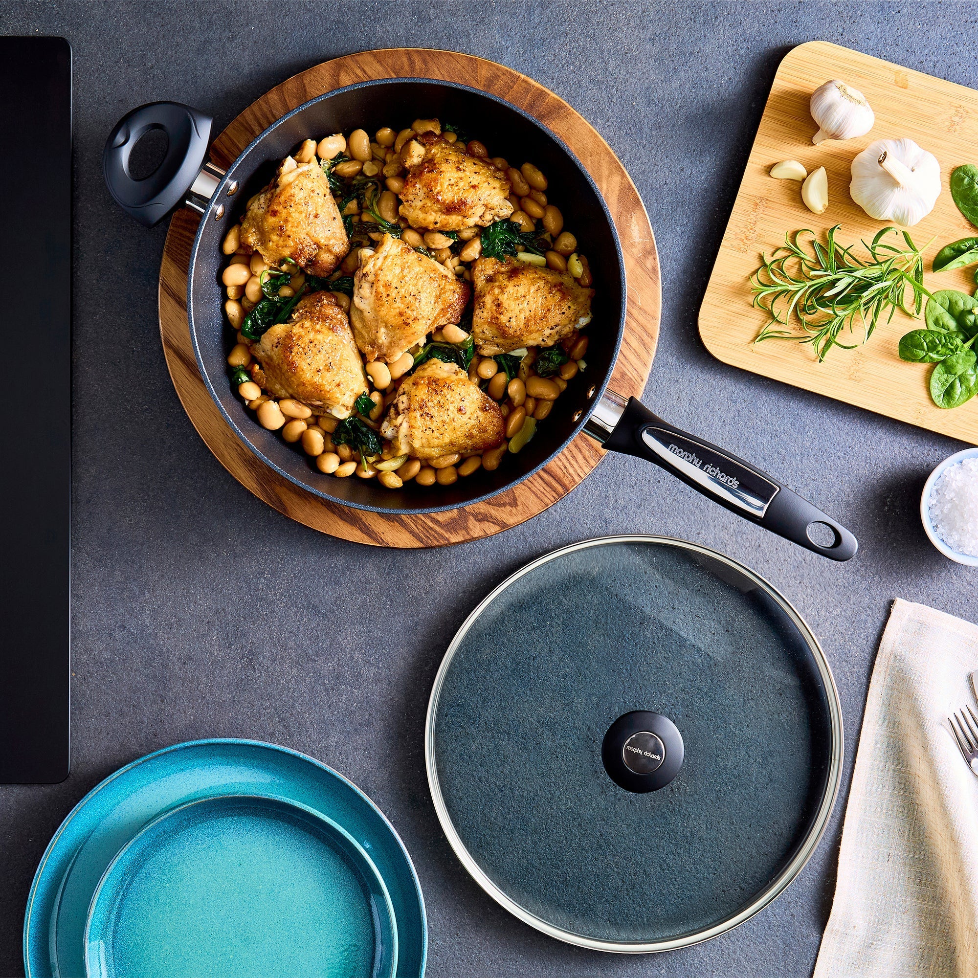 28cm Forged Aluminium Lidded Saute Pan