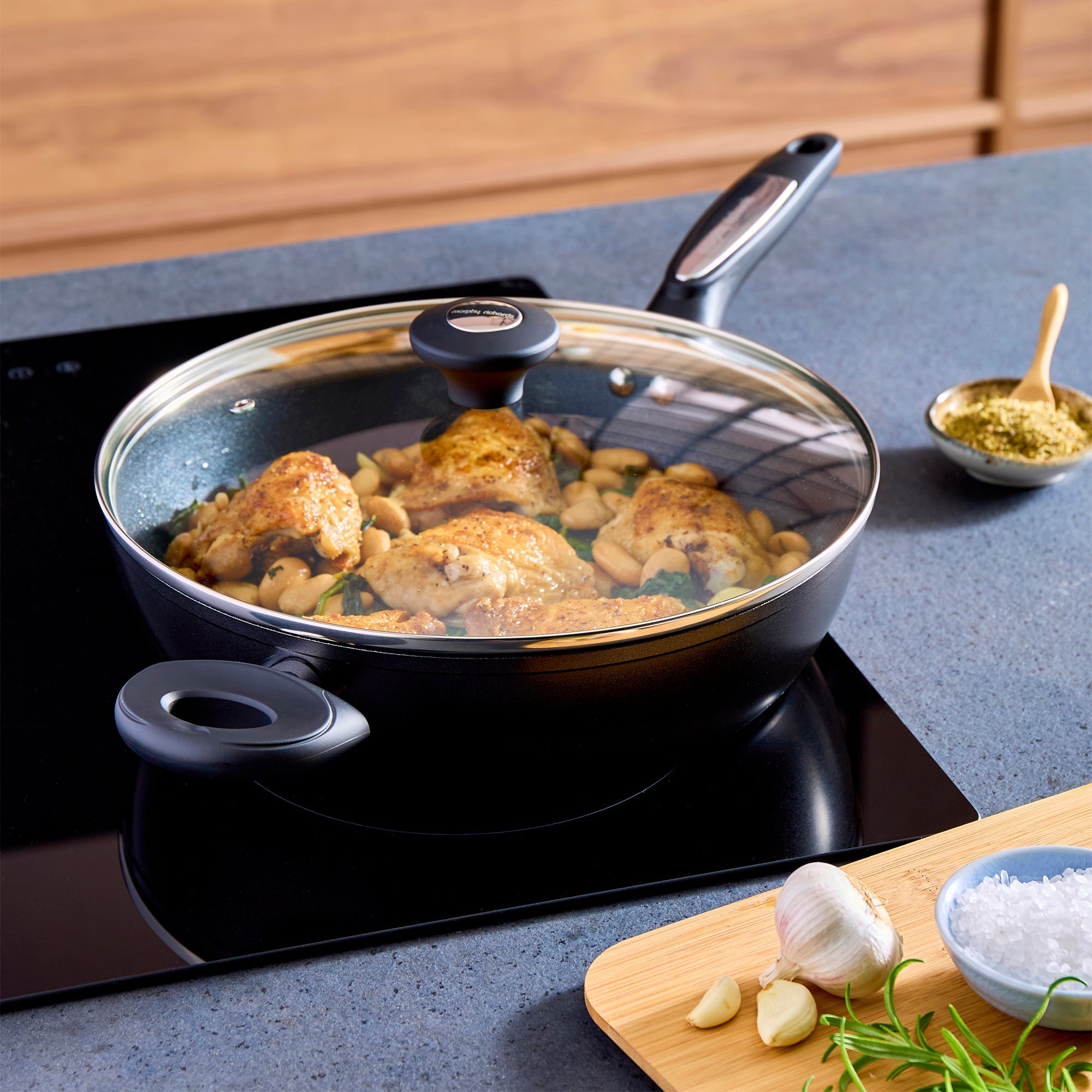 28cm Forged Aluminium Lidded Saute Pan