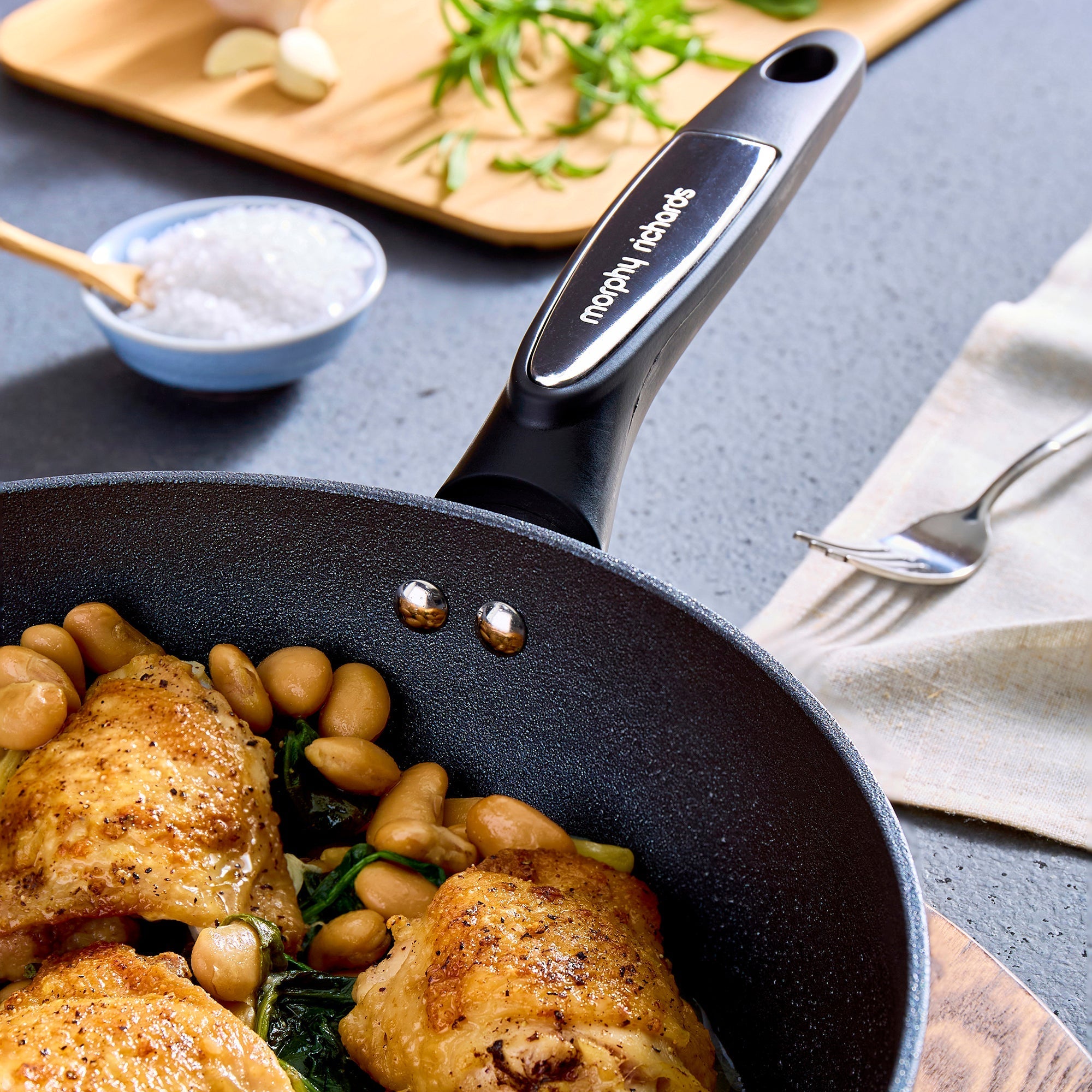 28cm Forged Aluminium Lidded Saute Pan