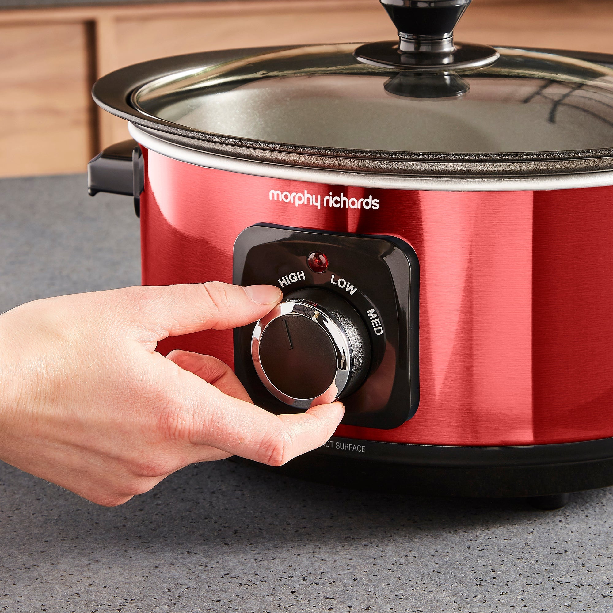 Accents Sear & Stew 3.5L Red Slow Cooker