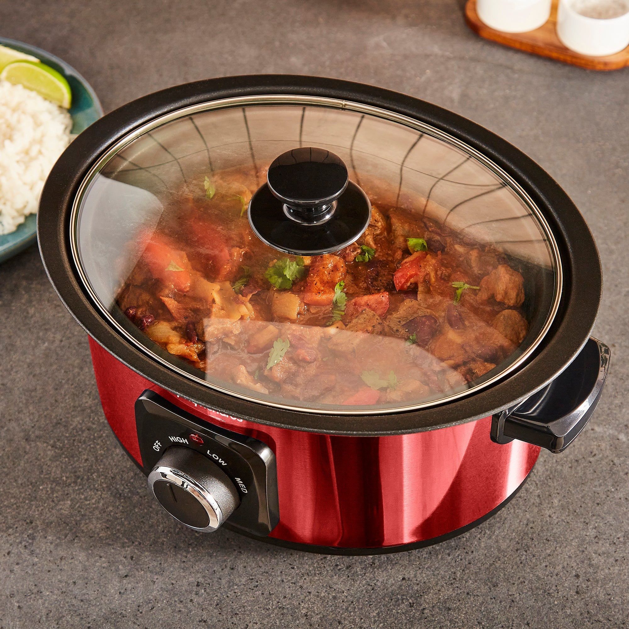 Accents Sear & Stew 3.5L Red Slow Cooker